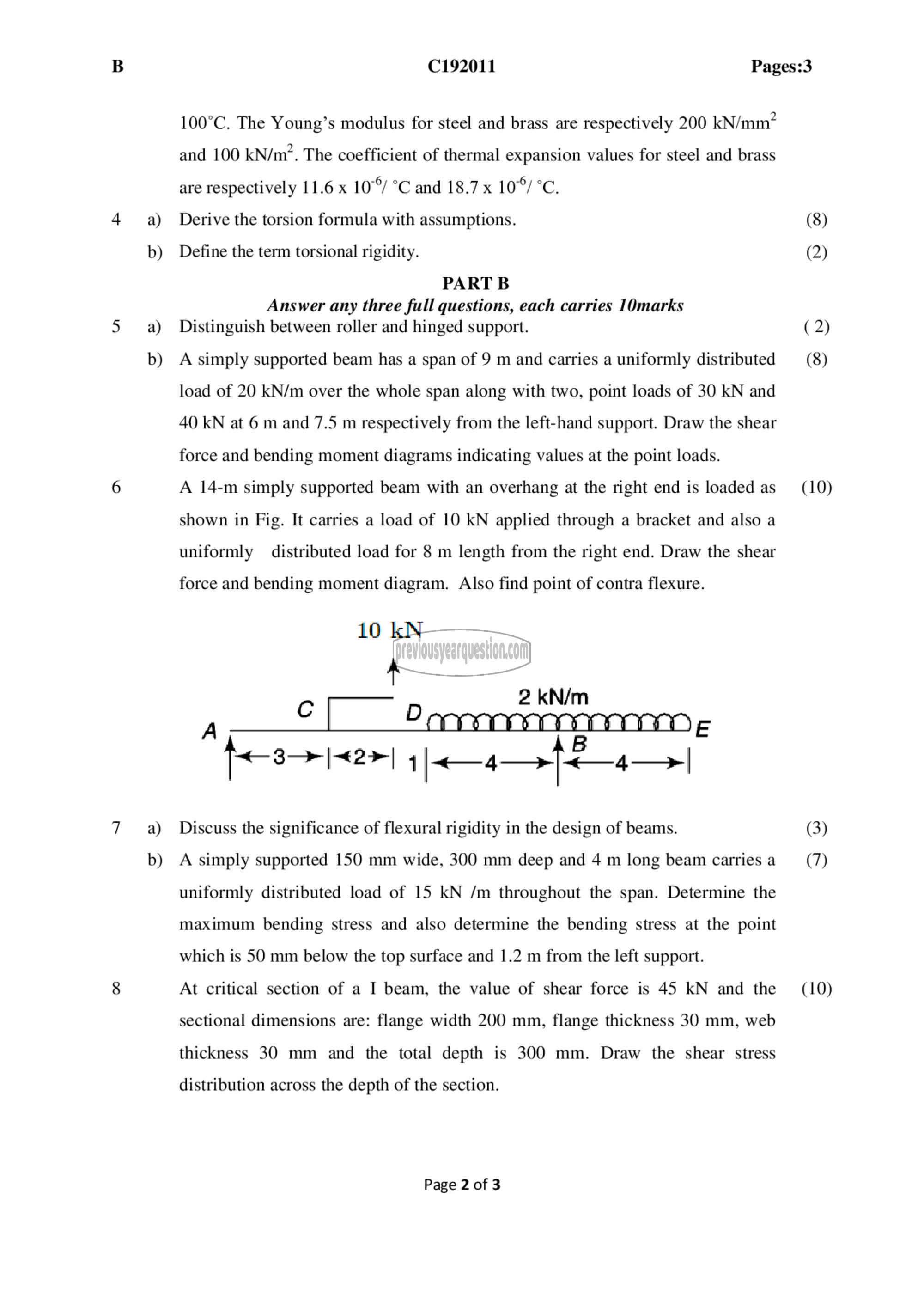 Question Paper - Mechanics of Solids-2