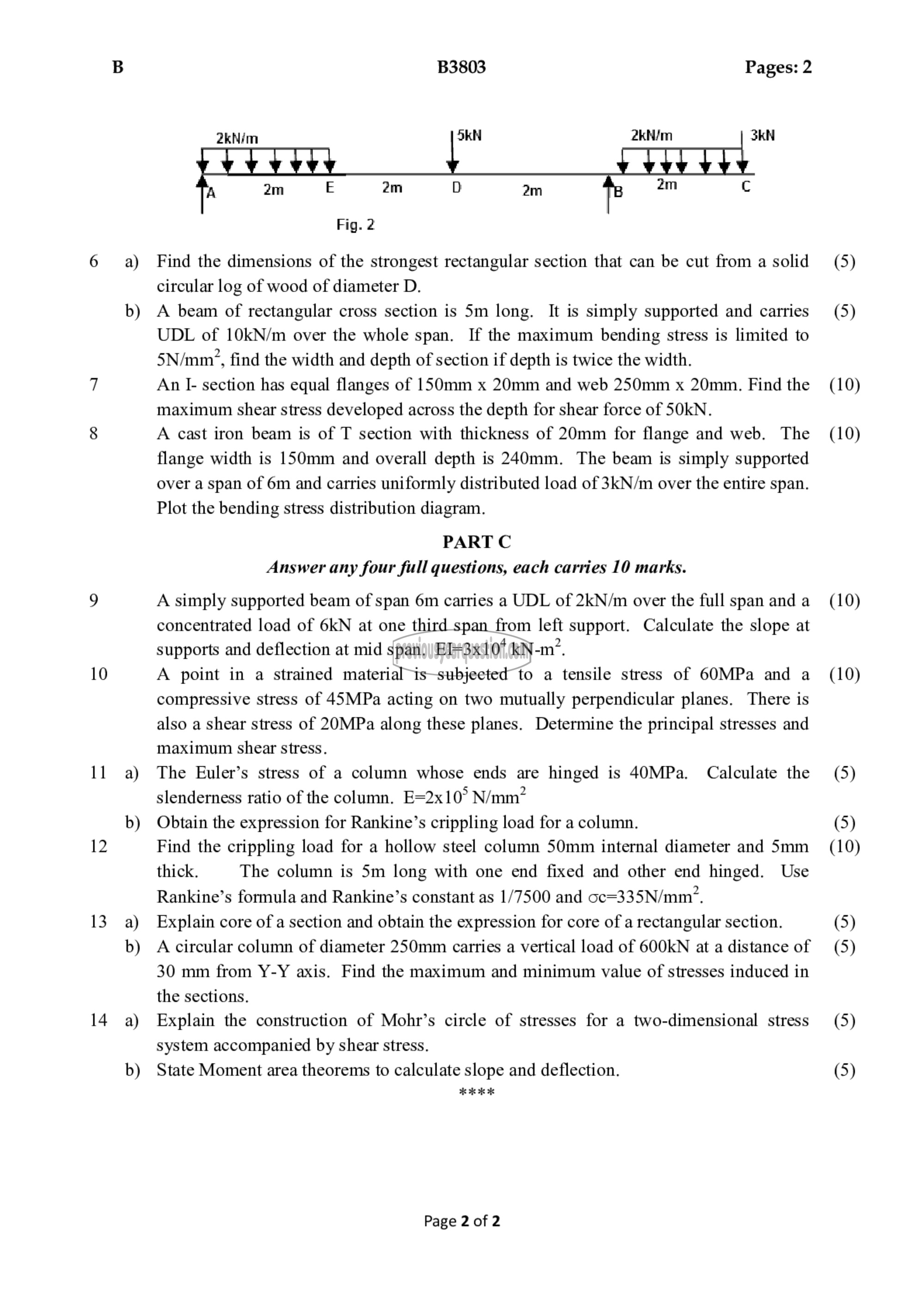 Question Paper - Mechanics of Solids-2