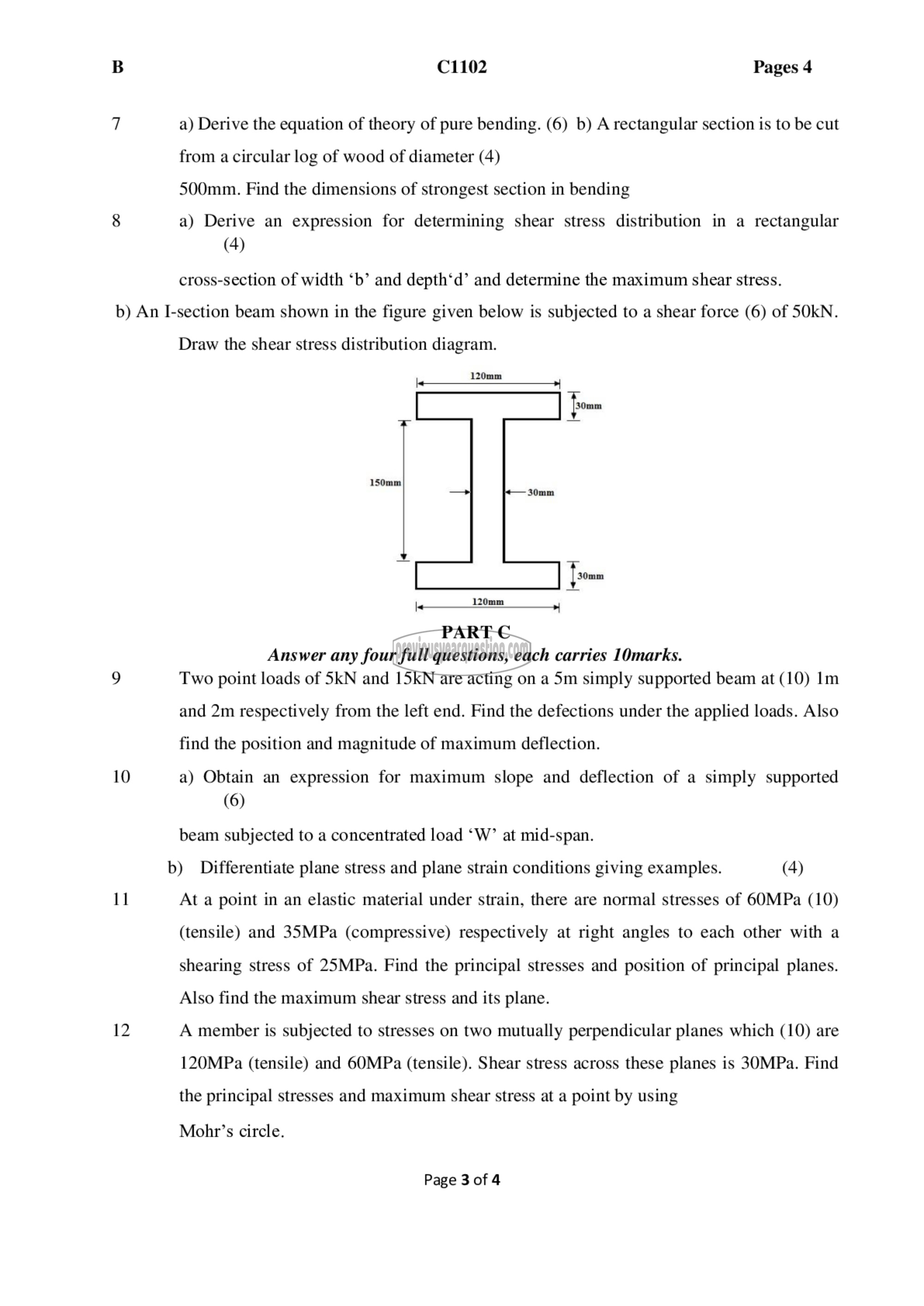 Question Paper - Mechanics of Solids-3