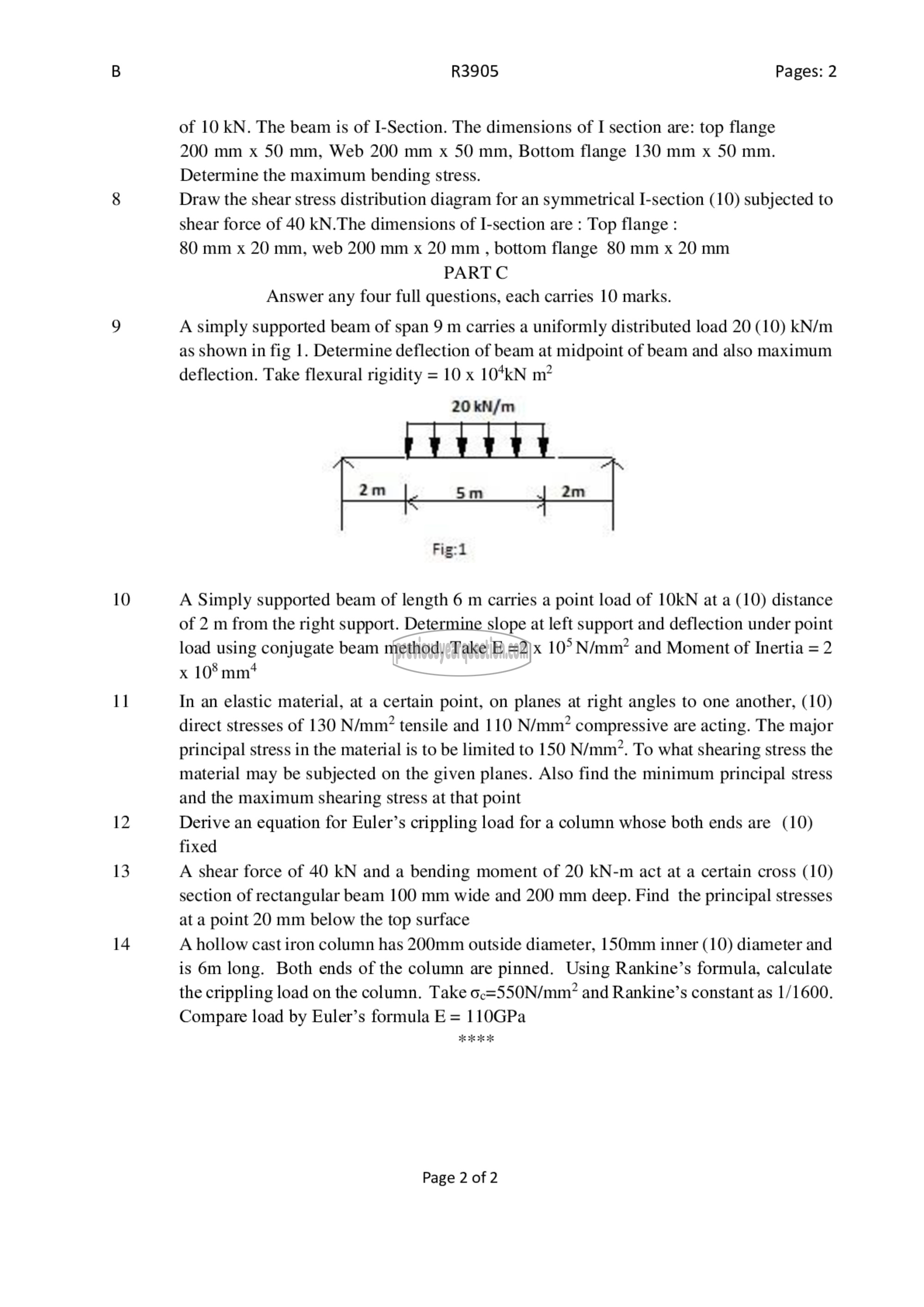 Question Paper - Mechanics of Solids-2