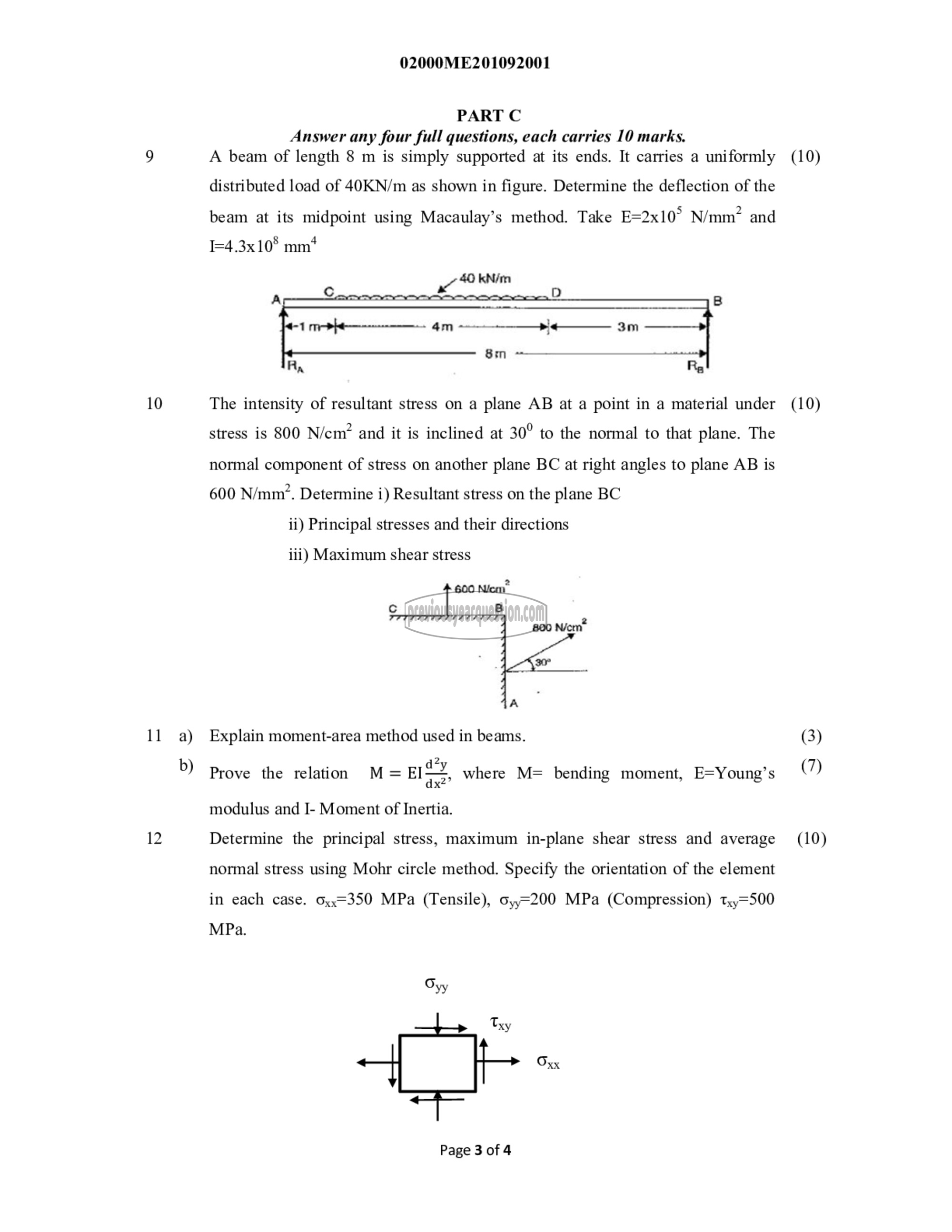 Question Paper - Mechanics of Solids-3