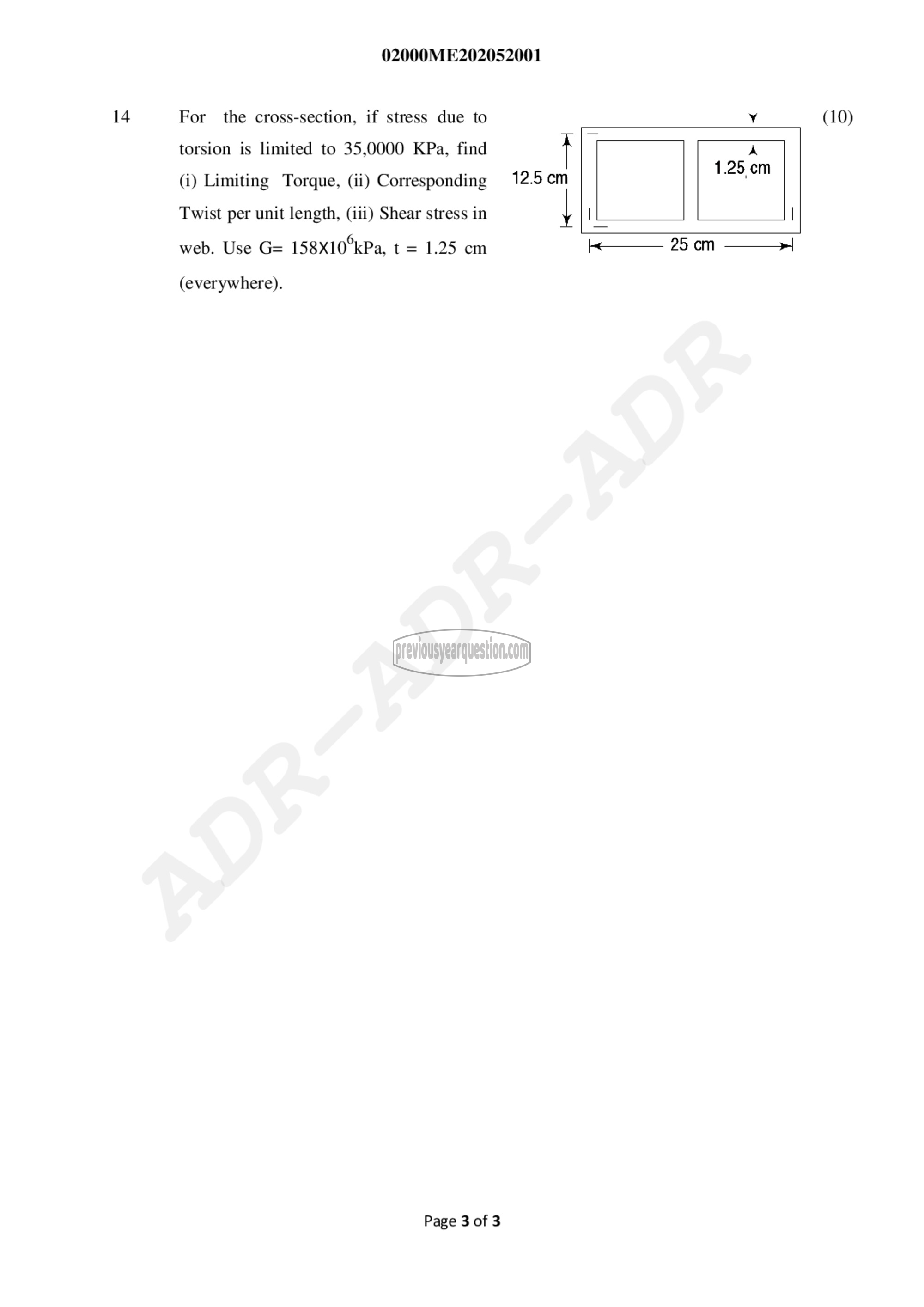 Question Paper - Advanced Mechanics of Solids-3