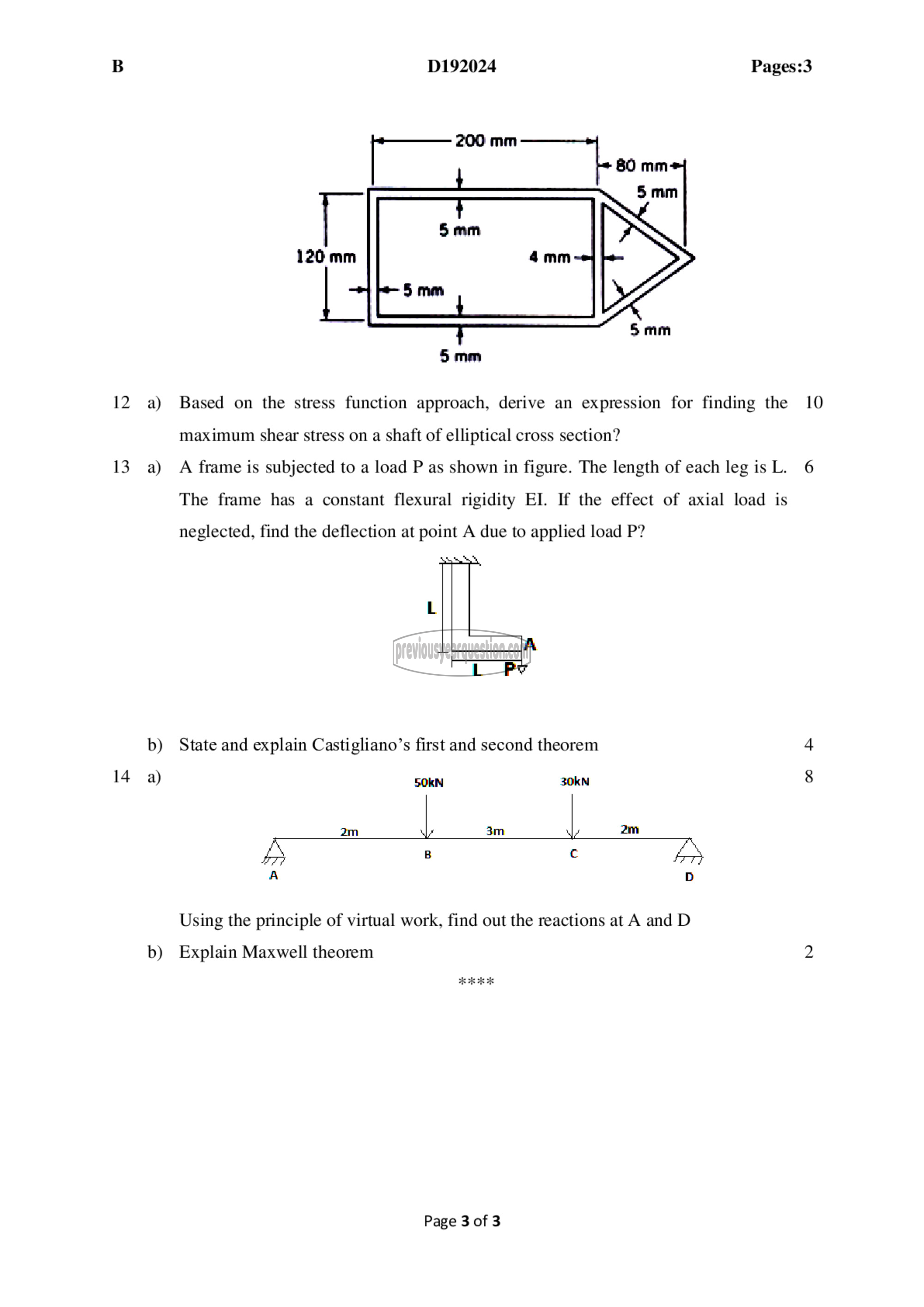 Question Paper - Advanced Mechanics of Solids-3