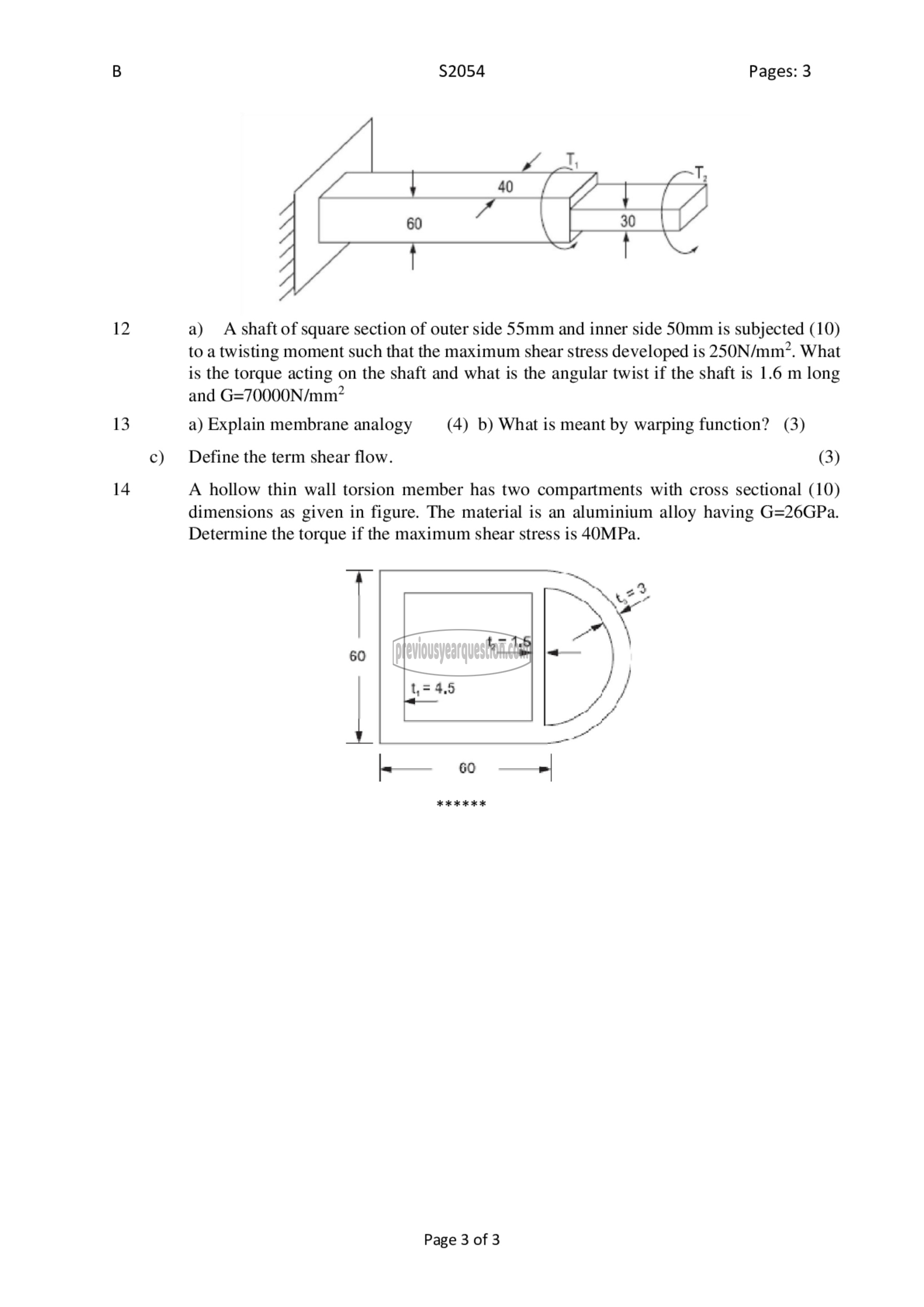 Question Paper - Advanced Mechanics of Solids-3