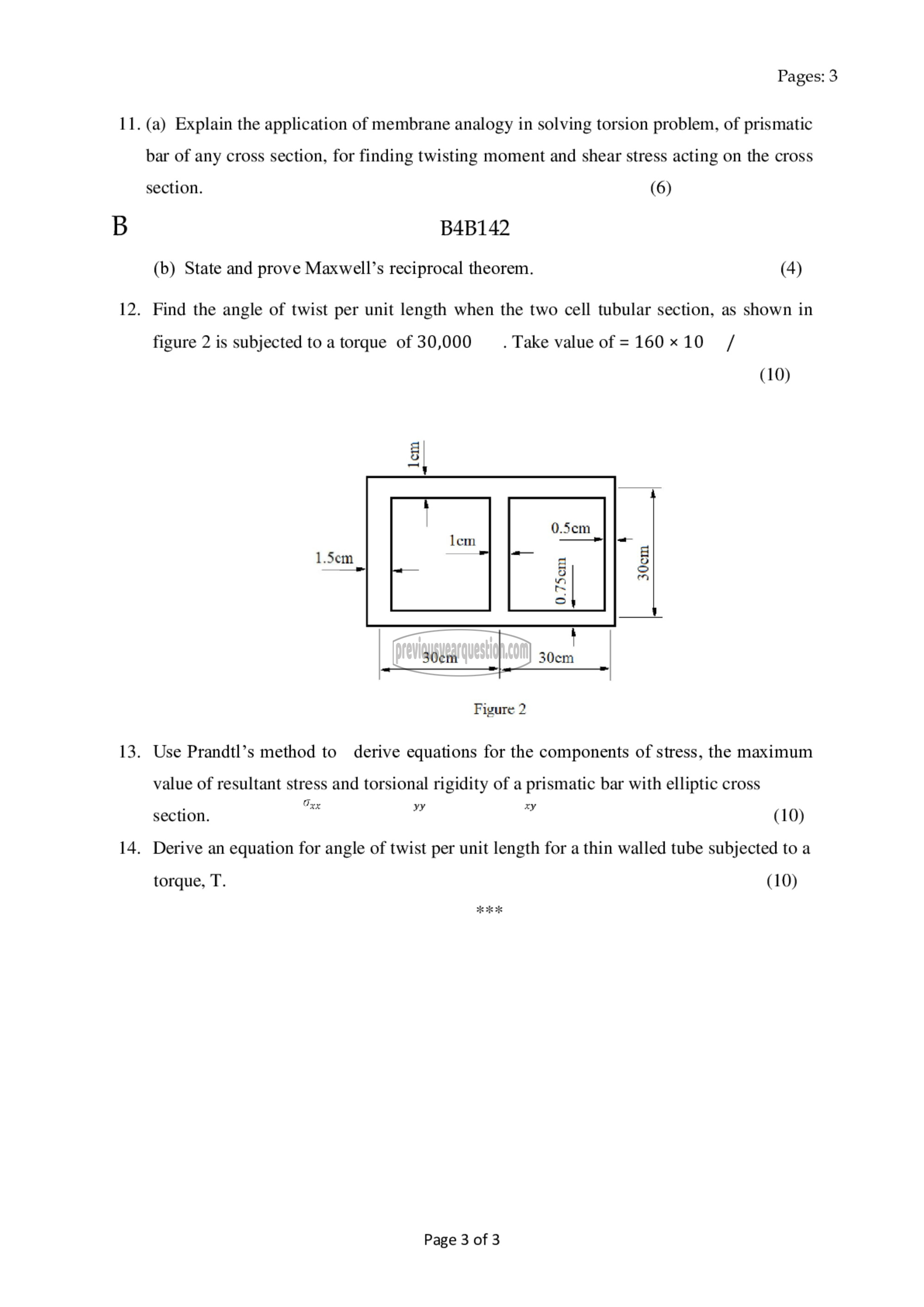 Question Paper - Advanced Mechanics of Solids-3