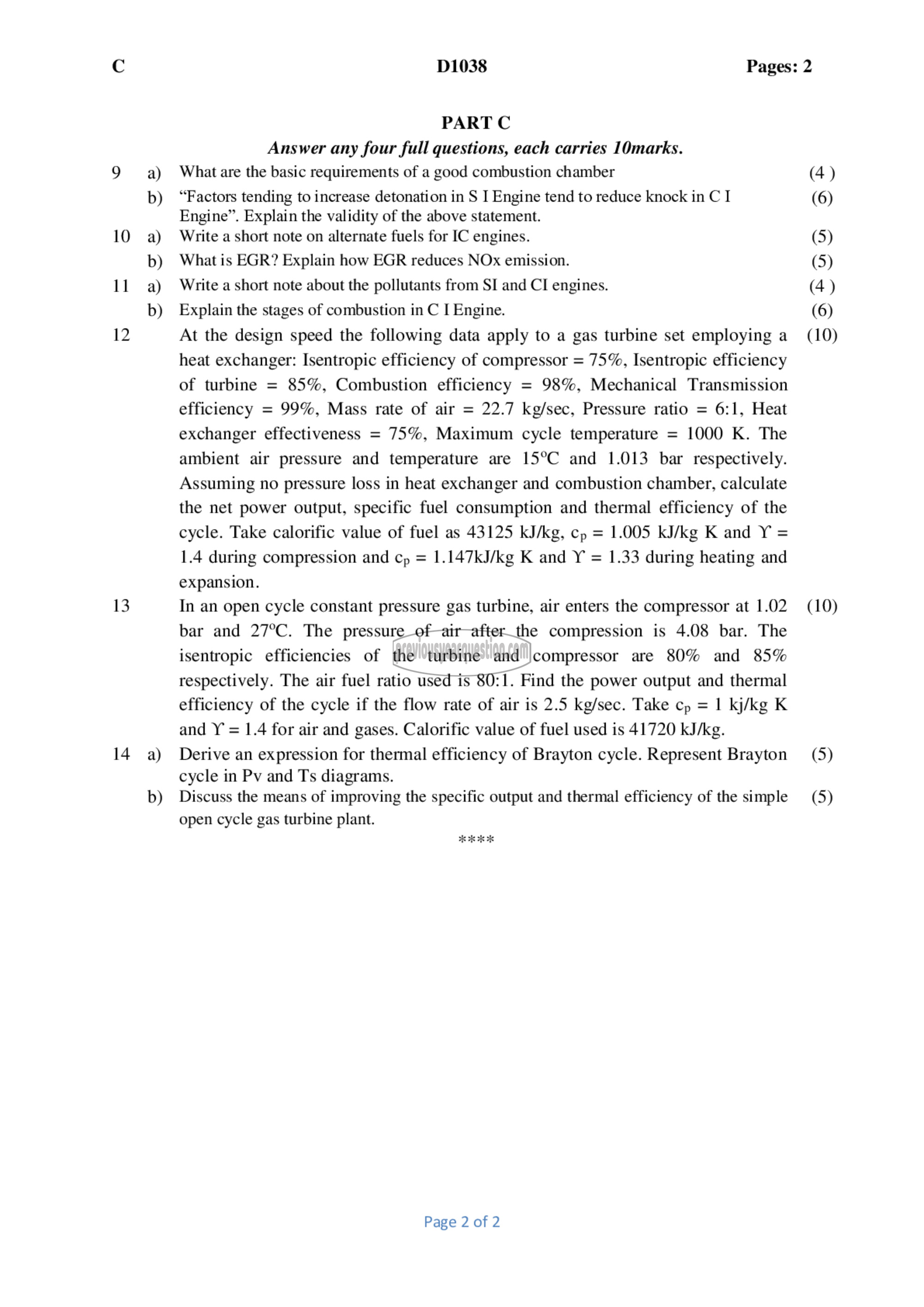 Question Paper - Thermal Engineering-2