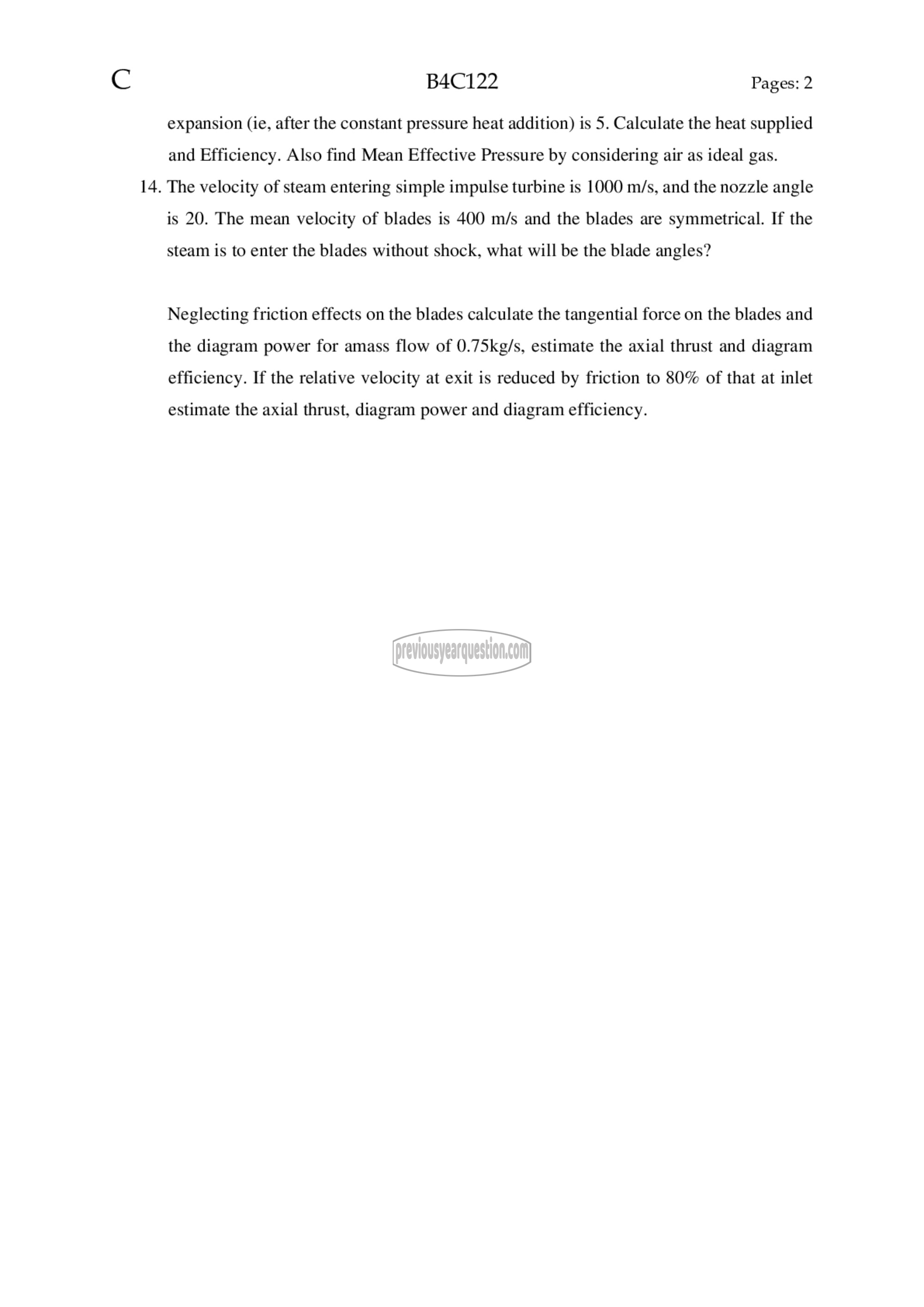 Question Paper - Thermal Engineering-2