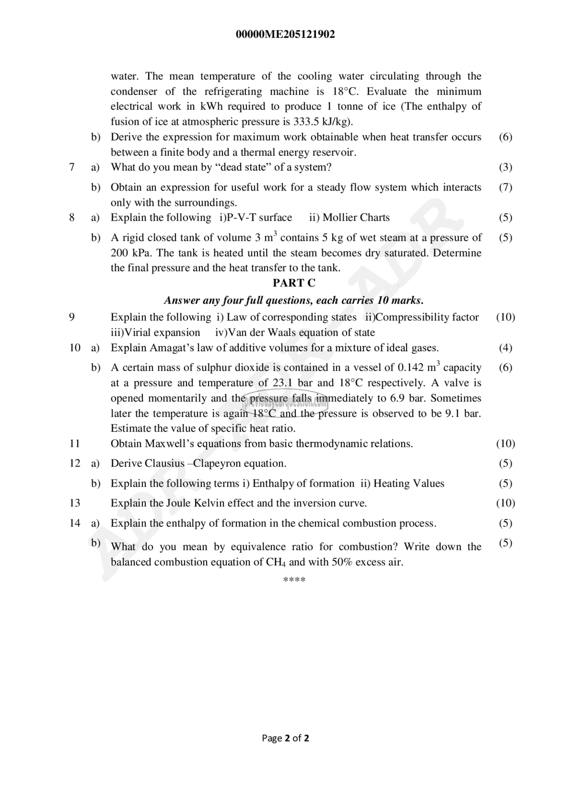 Question Paper - Thermodynamics-2