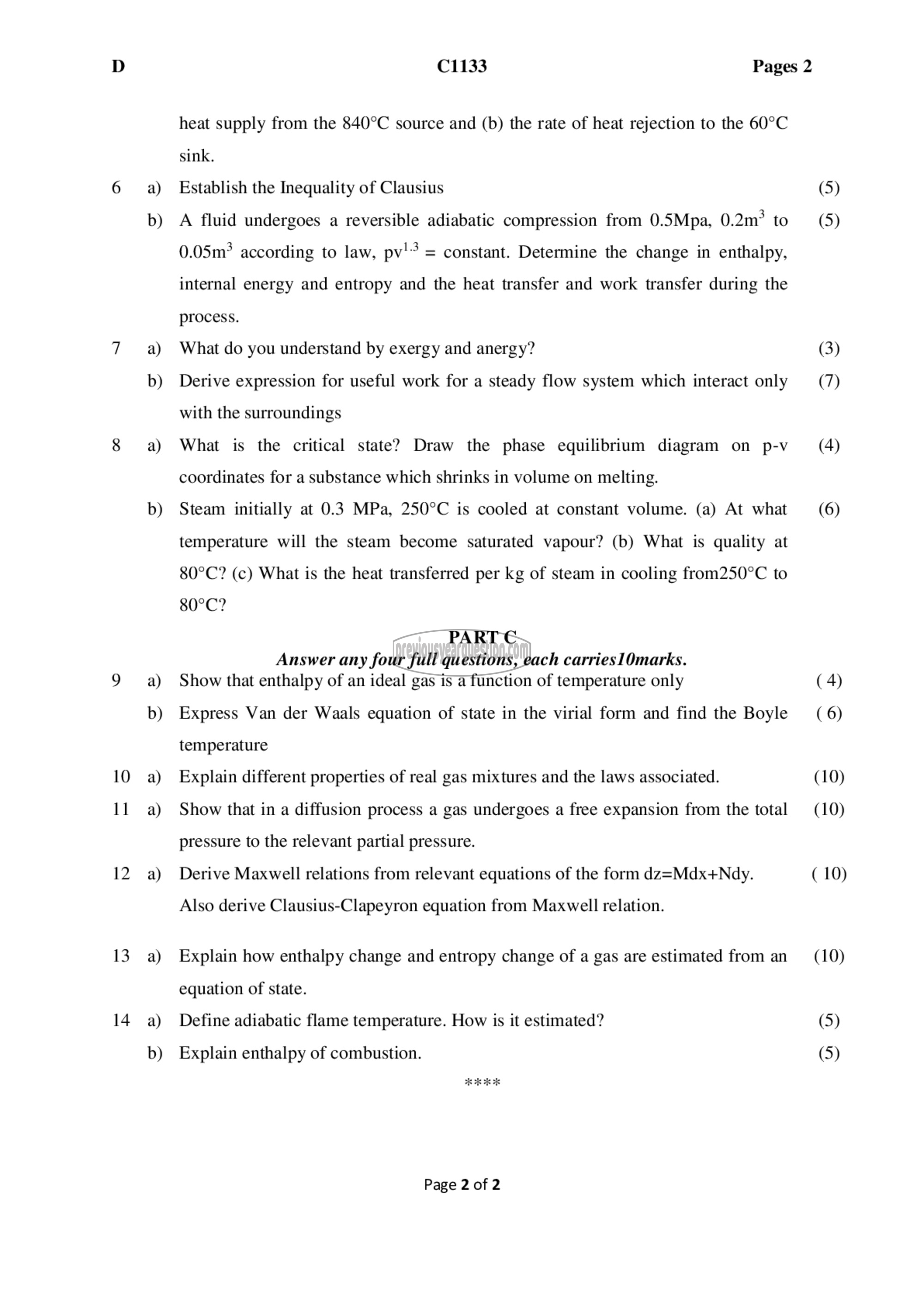 Question Paper - Thermodynamics-2