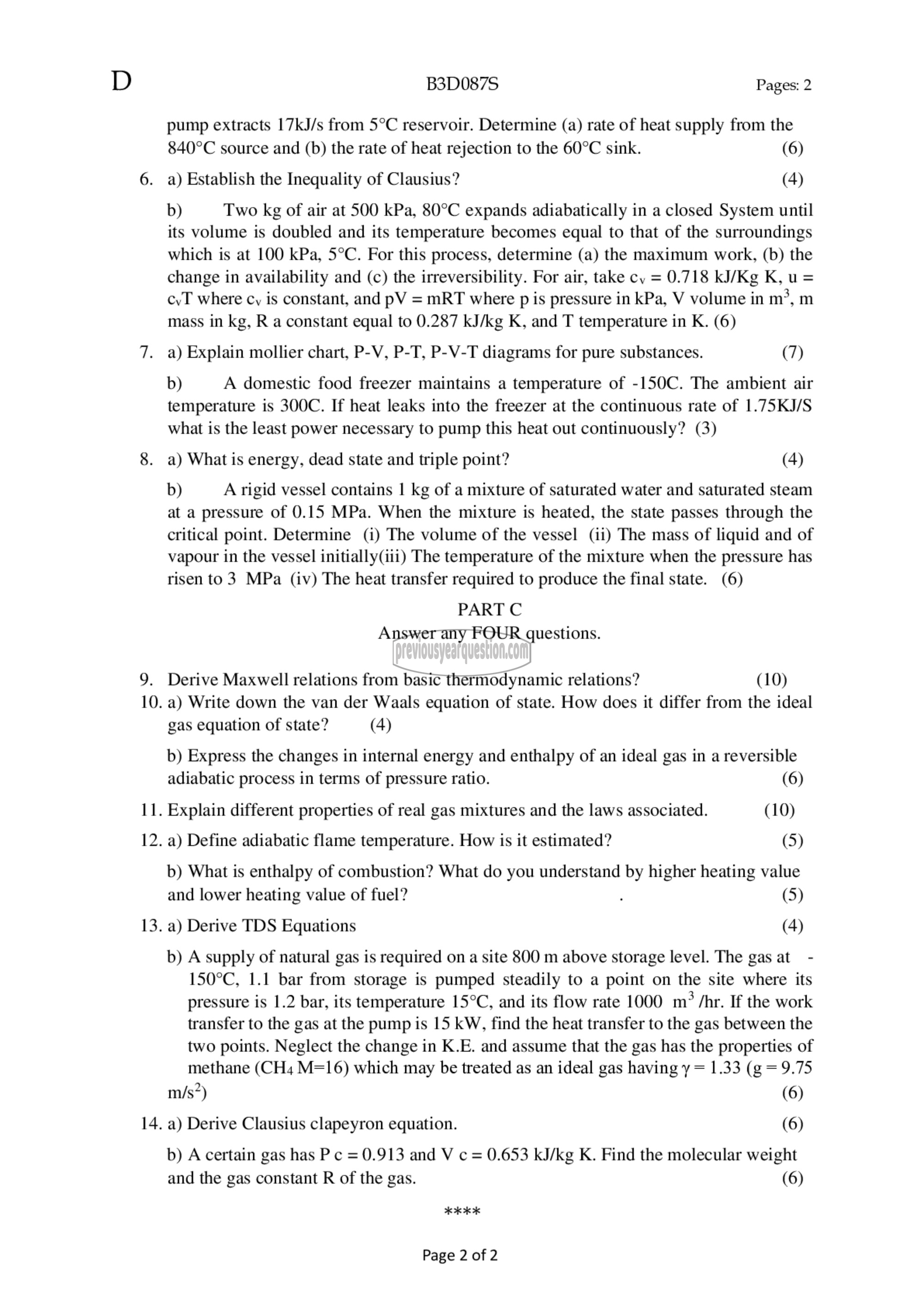 Question Paper - Thermodynamics-2