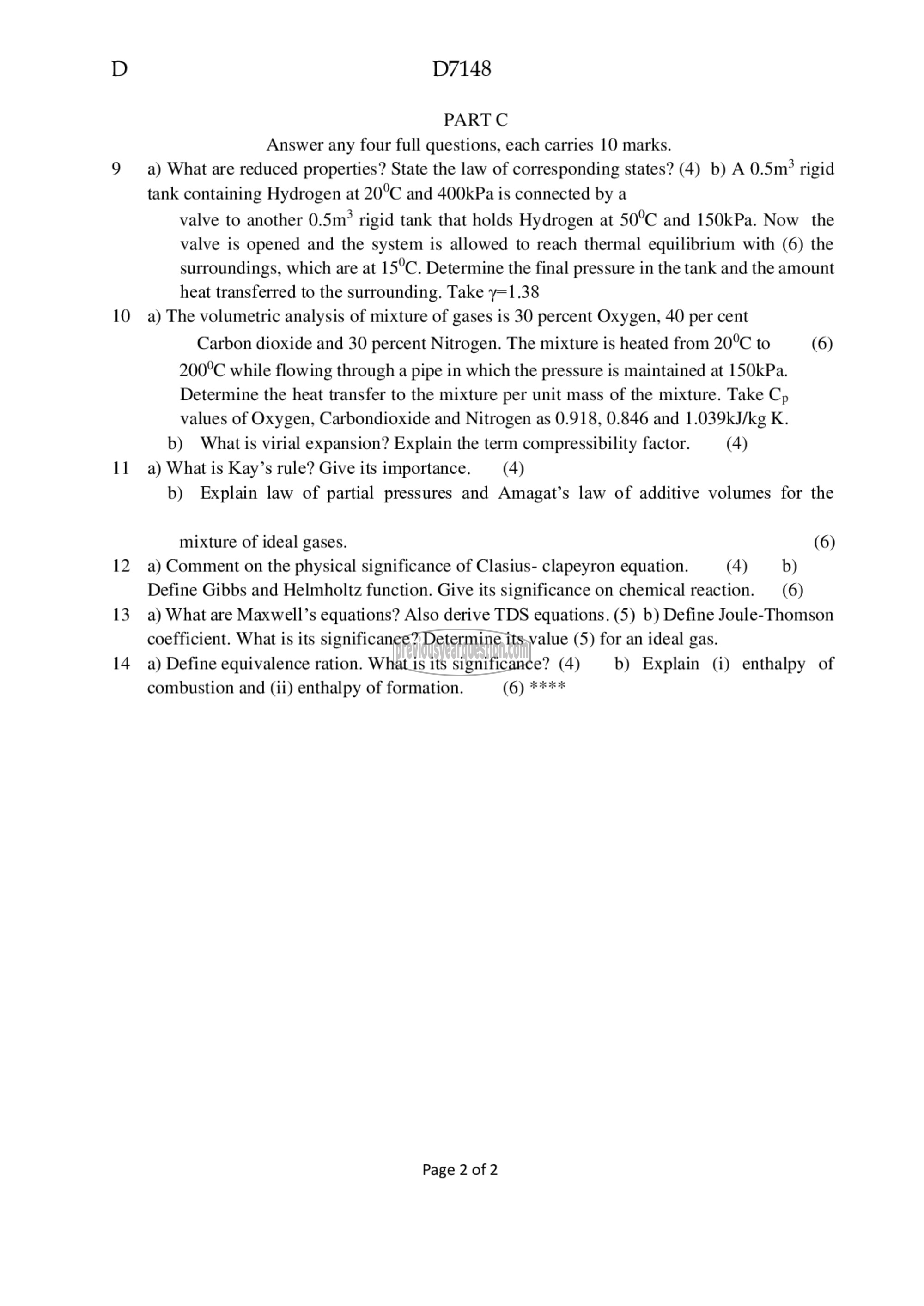 Question Paper - Thermodynamics-2