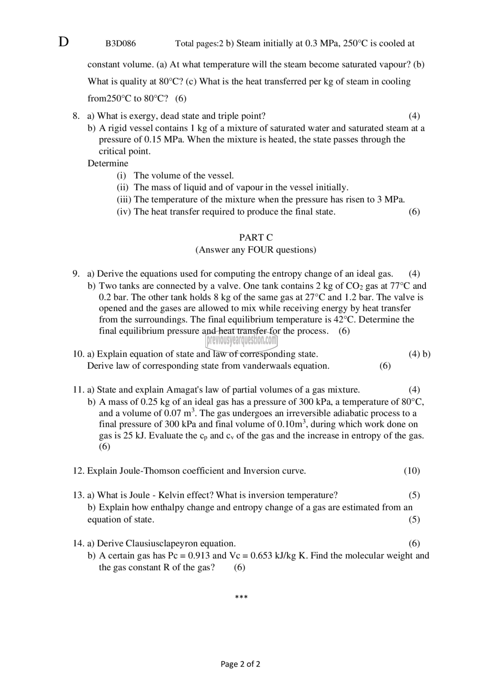 Question Paper - Thermodynamics-2