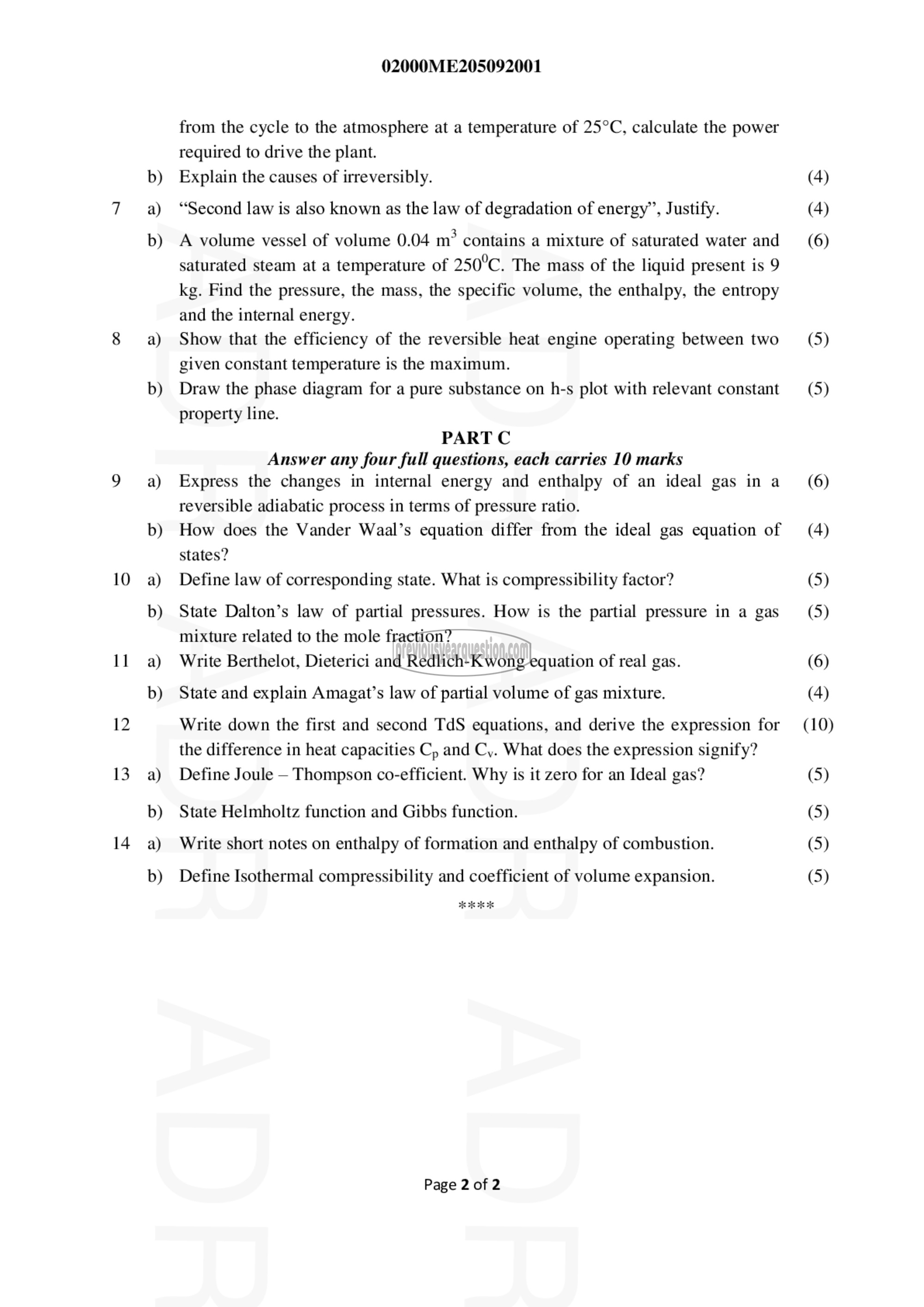 Question Paper - Thermodynamics-2