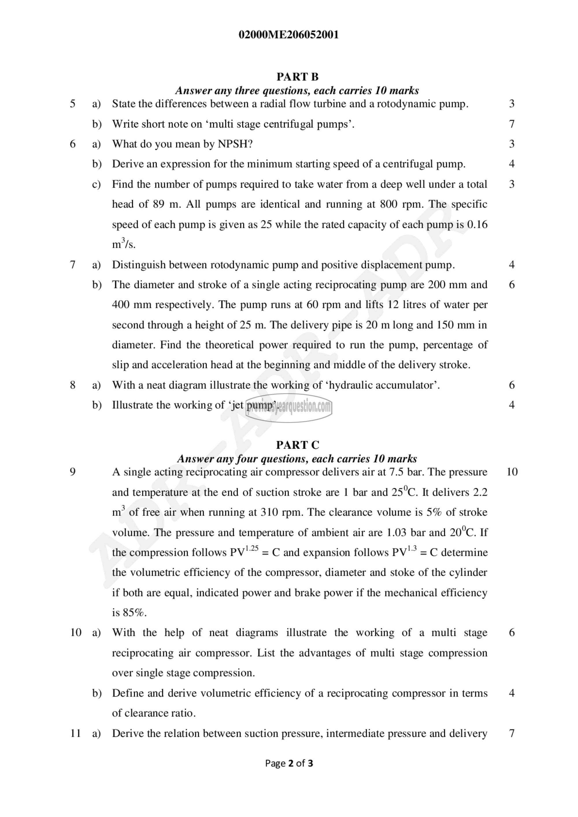 Question Paper - Fluid Machinery-2