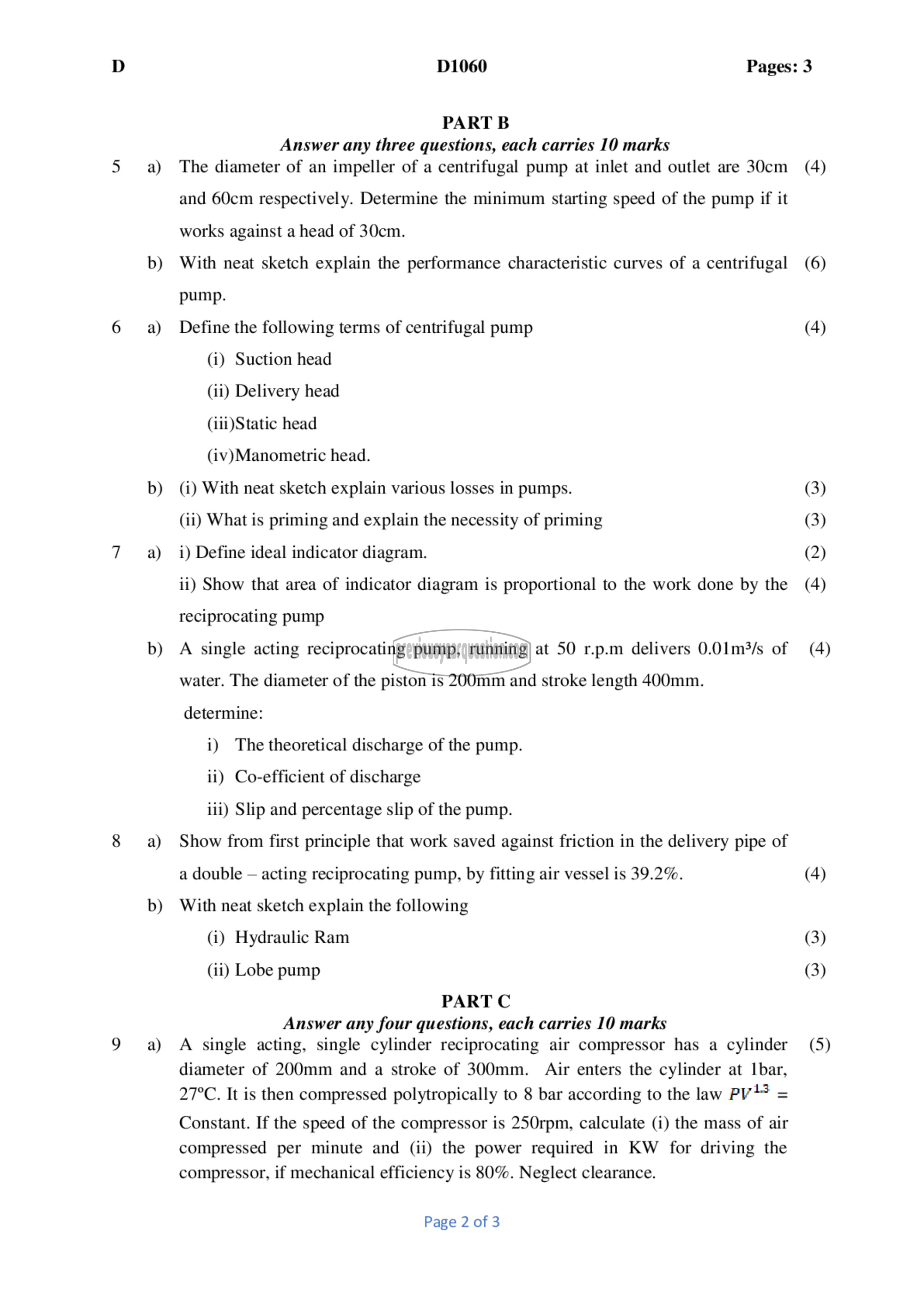 Question Paper - Fluid Machinery-2