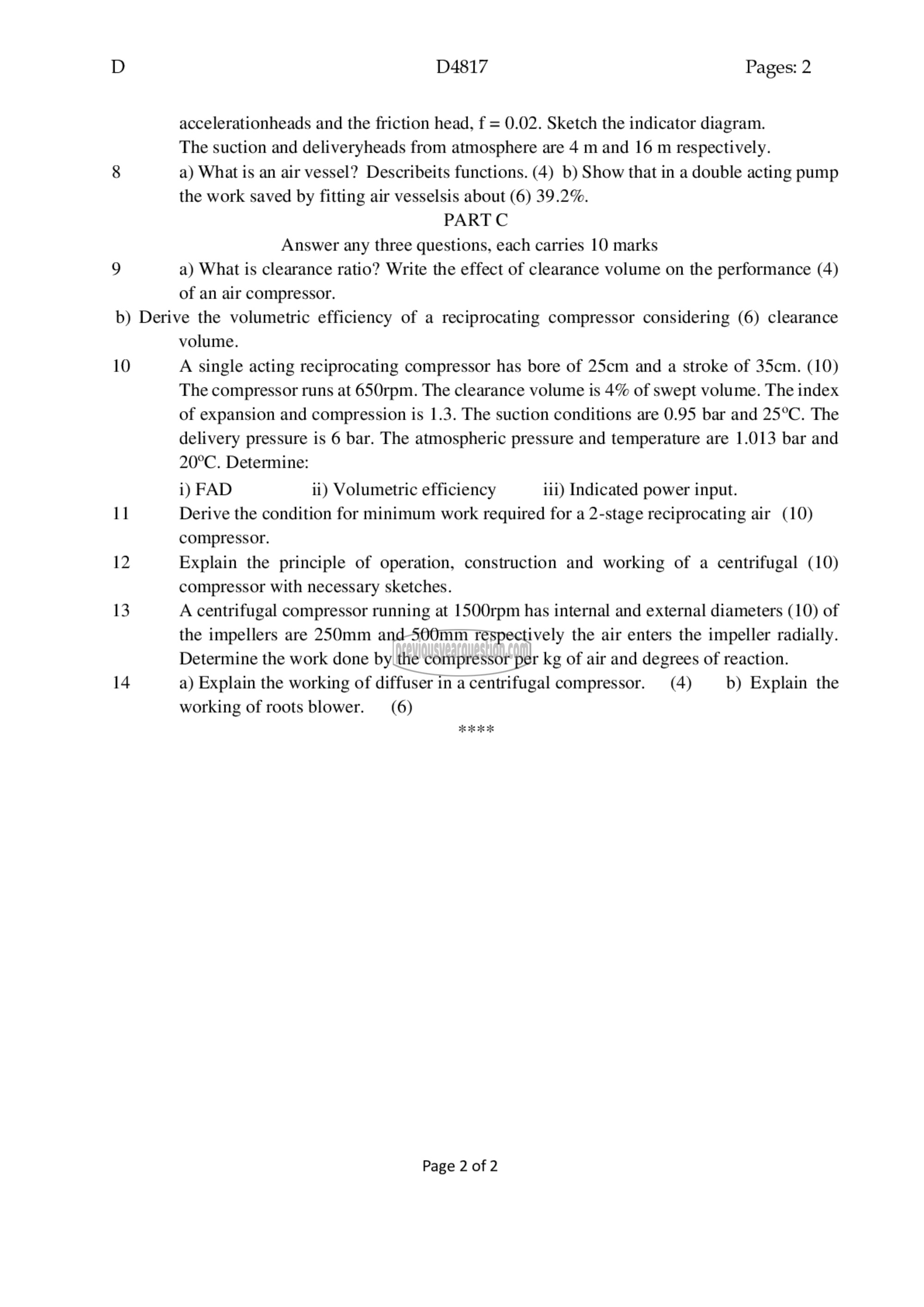 Question Paper - Fluid Machinery-2