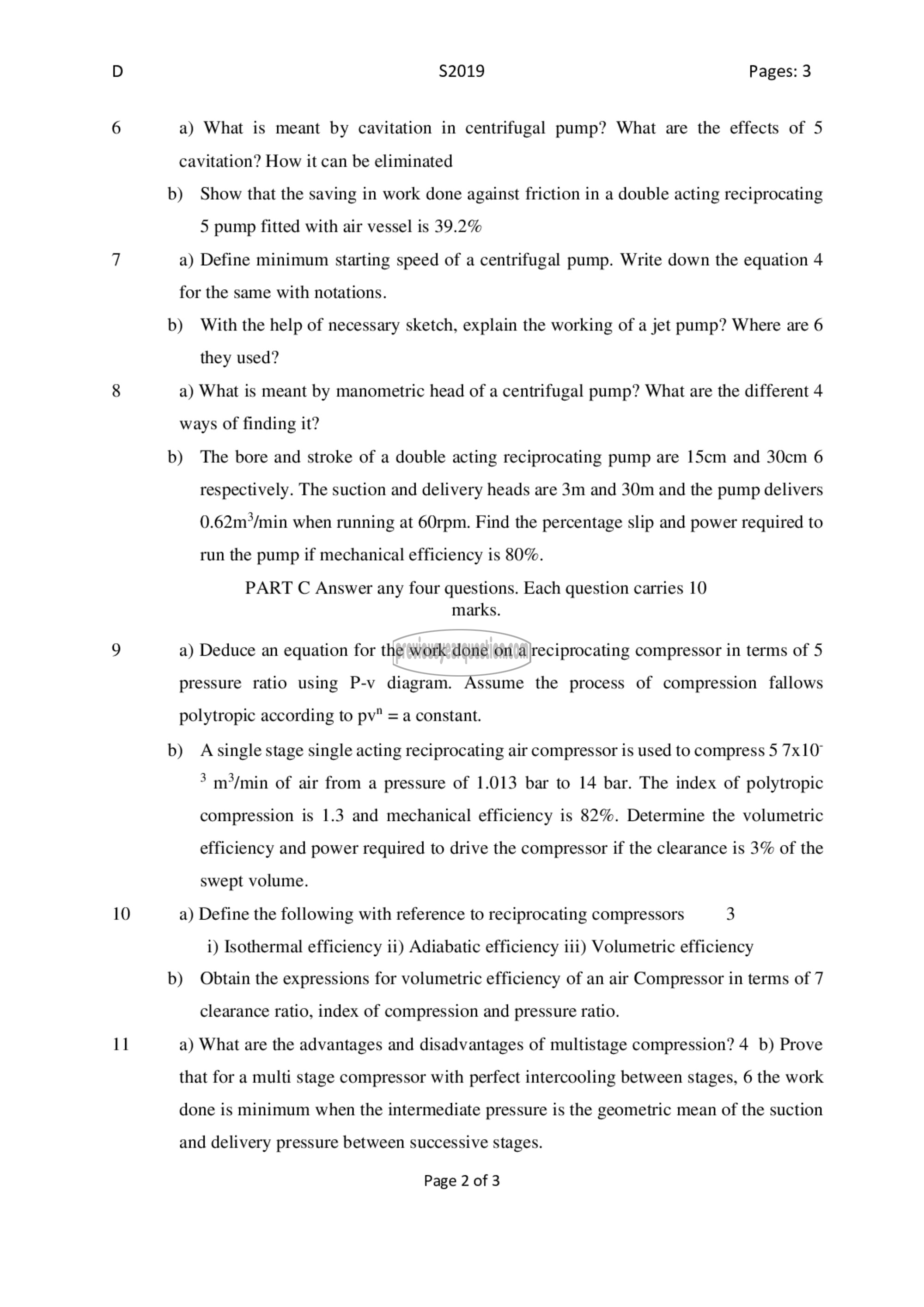 Question Paper - Fluid Machinery-2