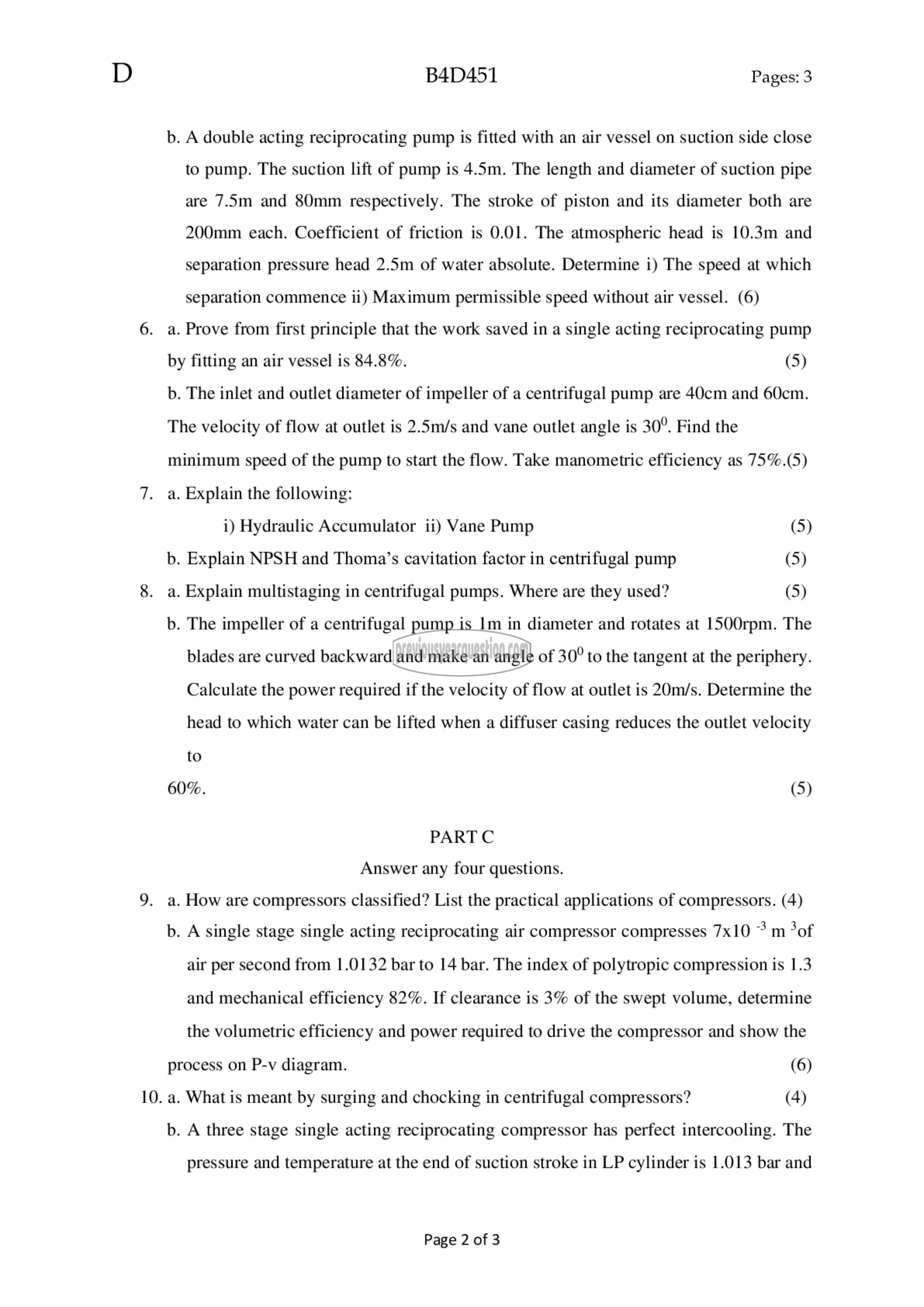 Question Paper - Fluid Machinery-2