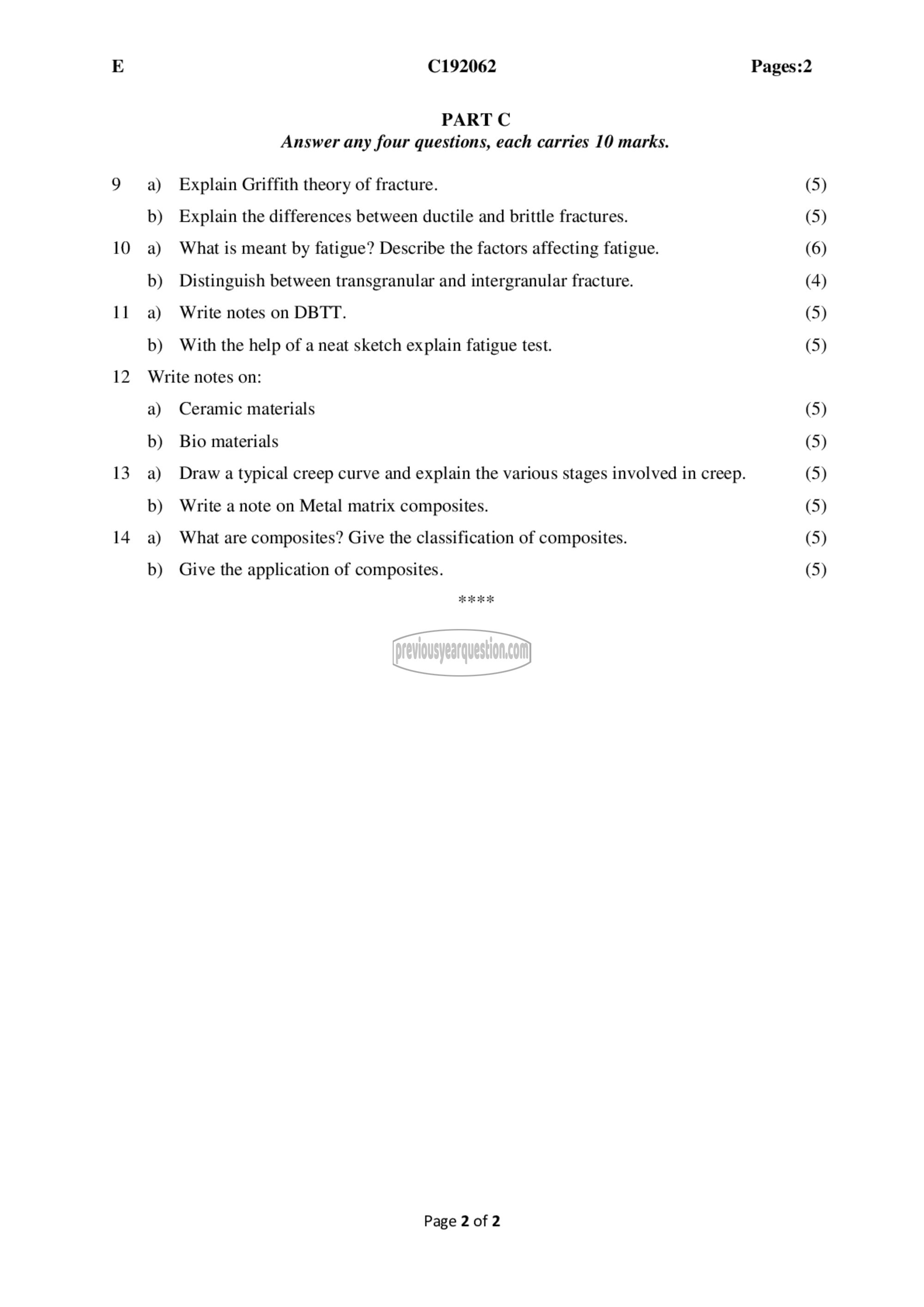 Question Paper - Metallurgy & Materials Engineering-2