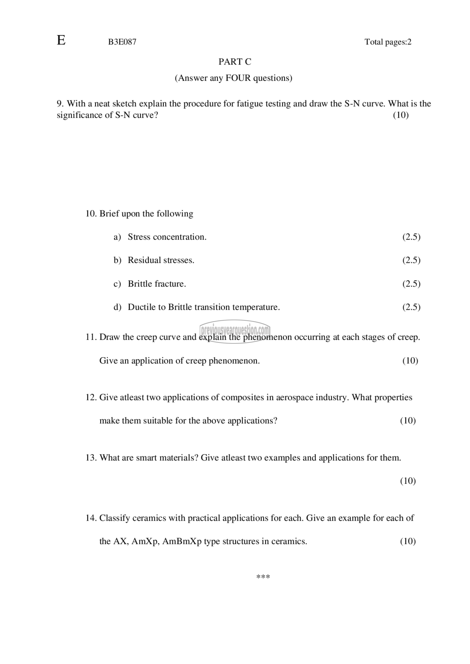 Question Paper - Metallurgy & Materials Engineering-2