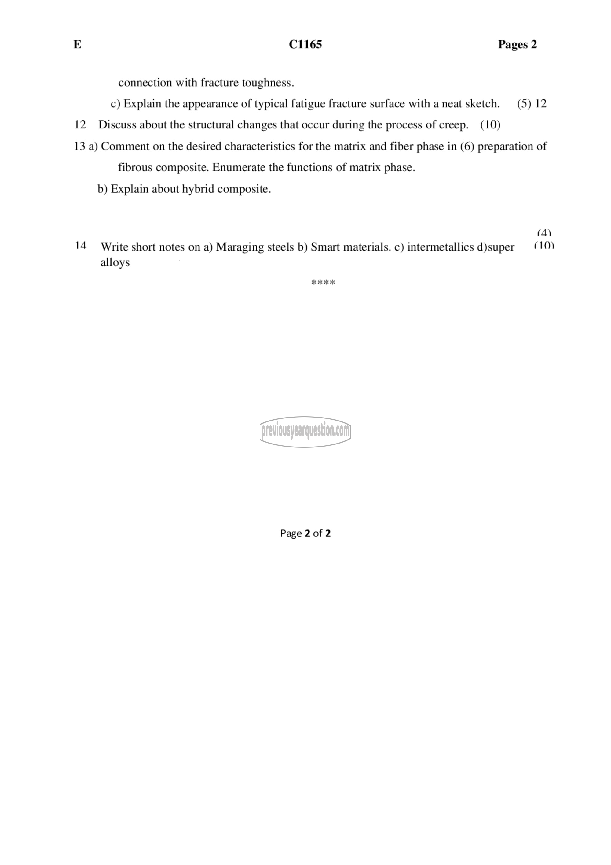 Question Paper - Metallurgy & Materials Engineering-2