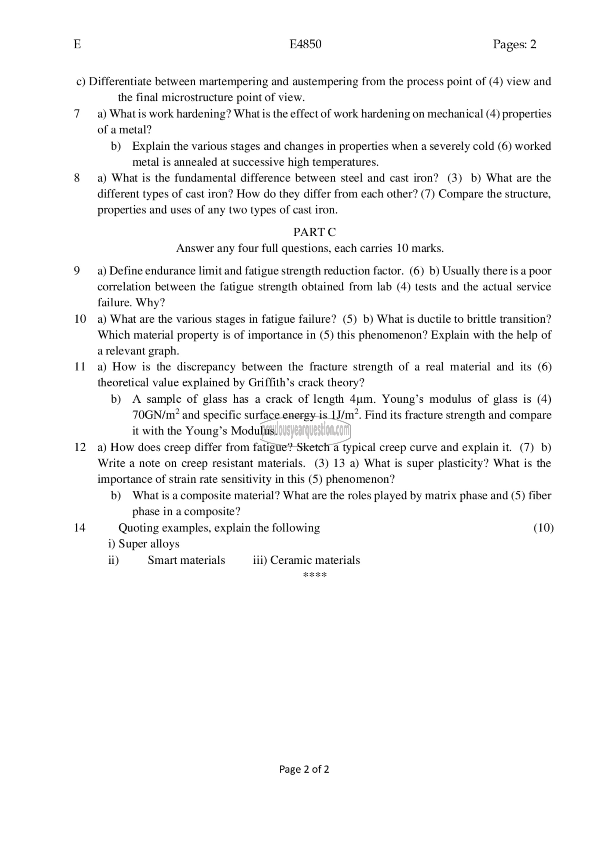 Question Paper - Metallurgy & Materials Engineering-2