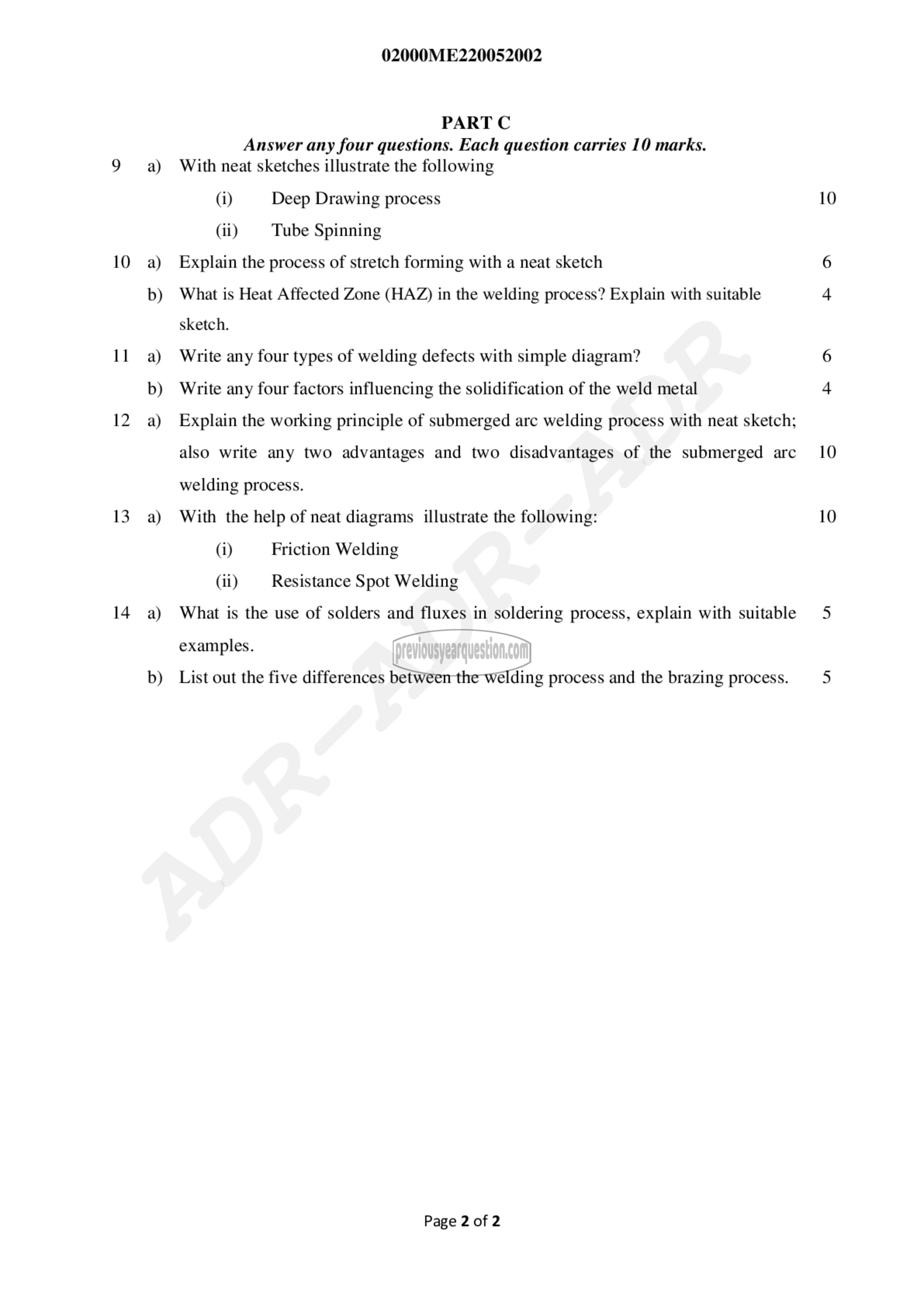 Question Paper - Manufacturing Technology-2