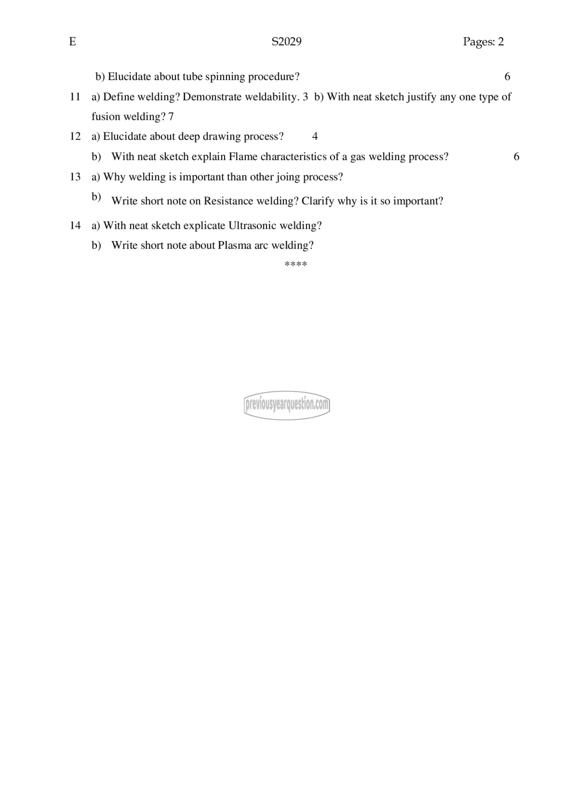 Question Paper - Manufacturing Technology-2