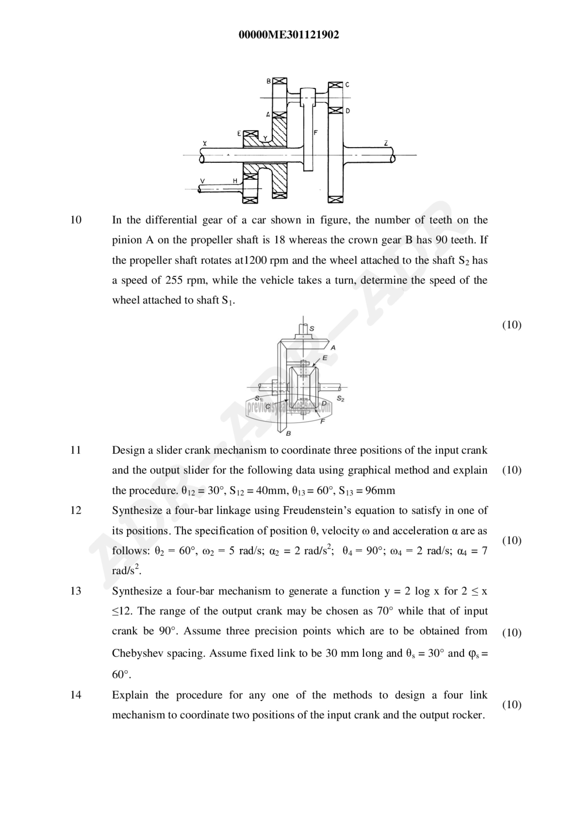 Question Paper - Mechanics of Machinery-3