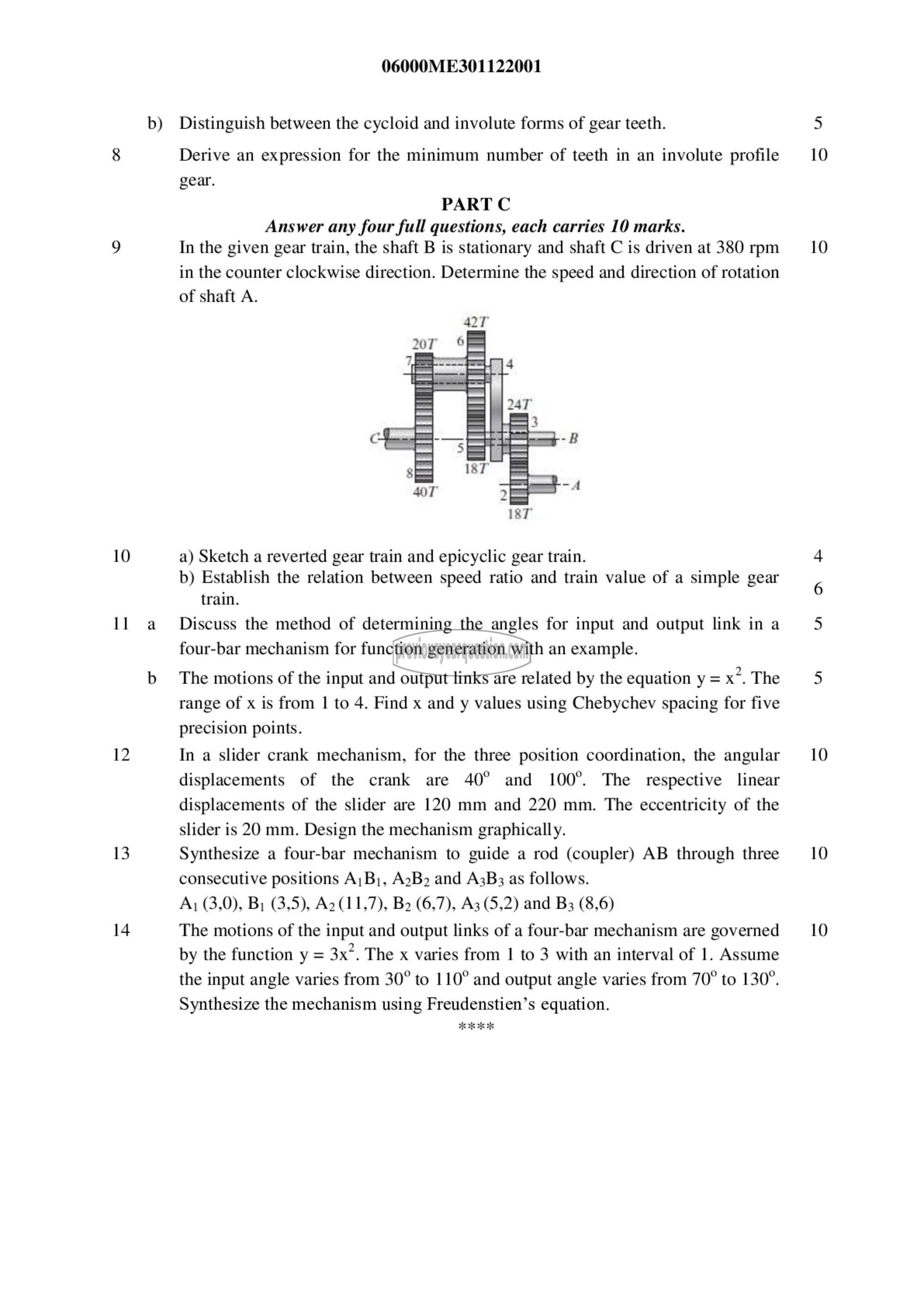 Question Paper - Mechanics of Machinery-2