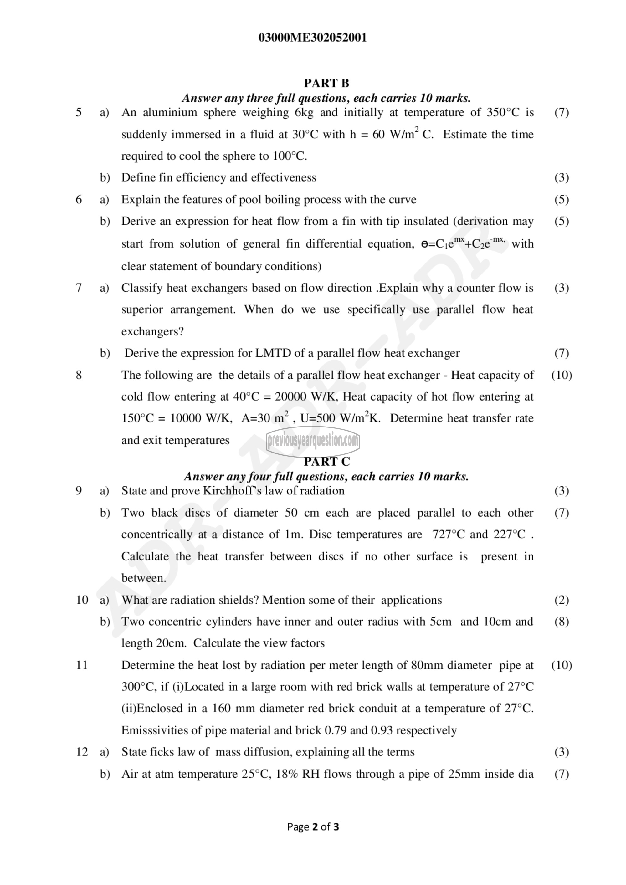 Question Paper - Heat & Mass Transfer-2