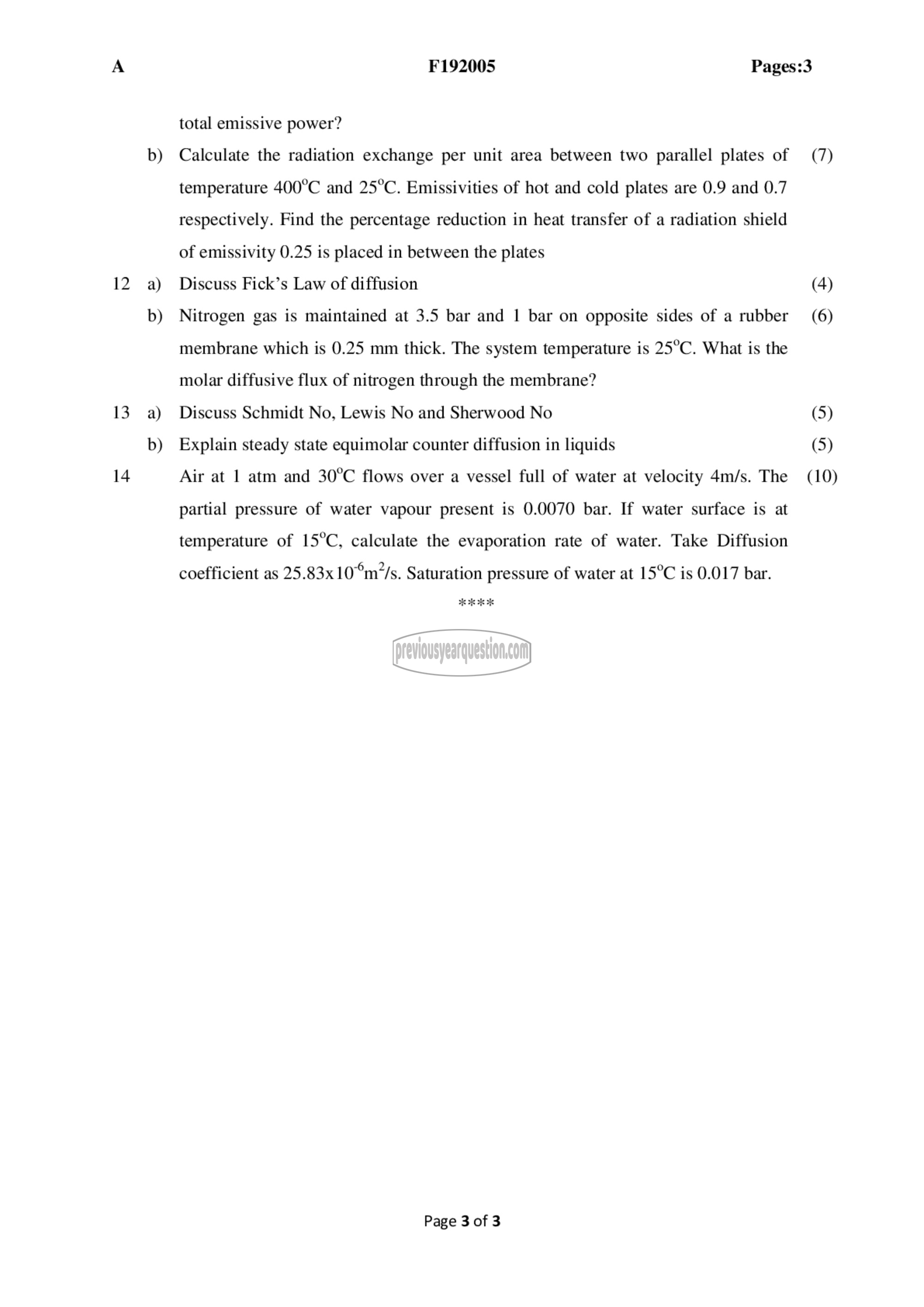 Question Paper - Heat & Mass Transfer-3