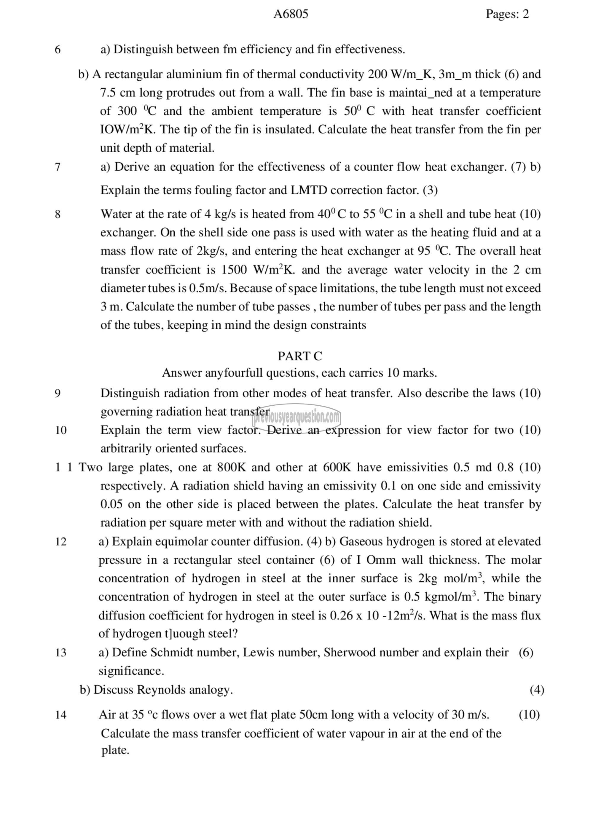 Question Paper - Heat & Mass Transfer-2