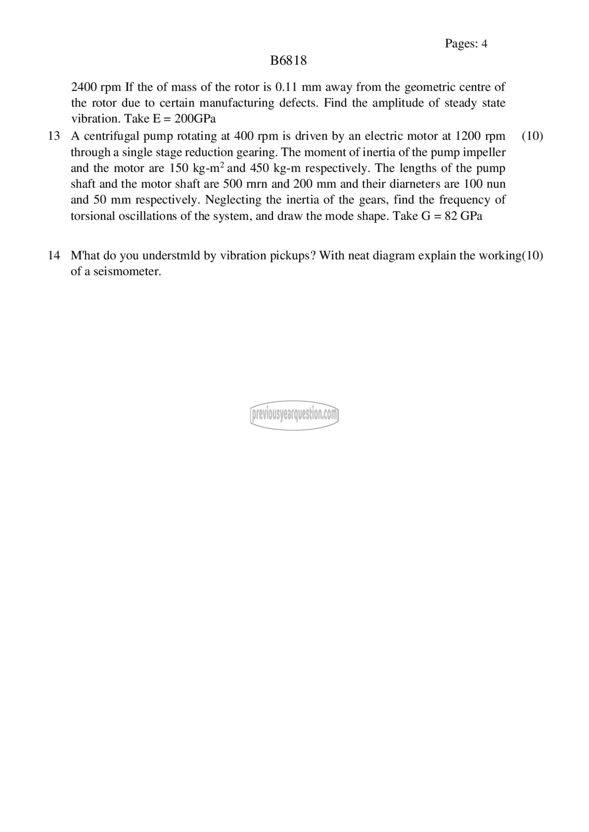 Question Paper - Dynamics of Machinery-4