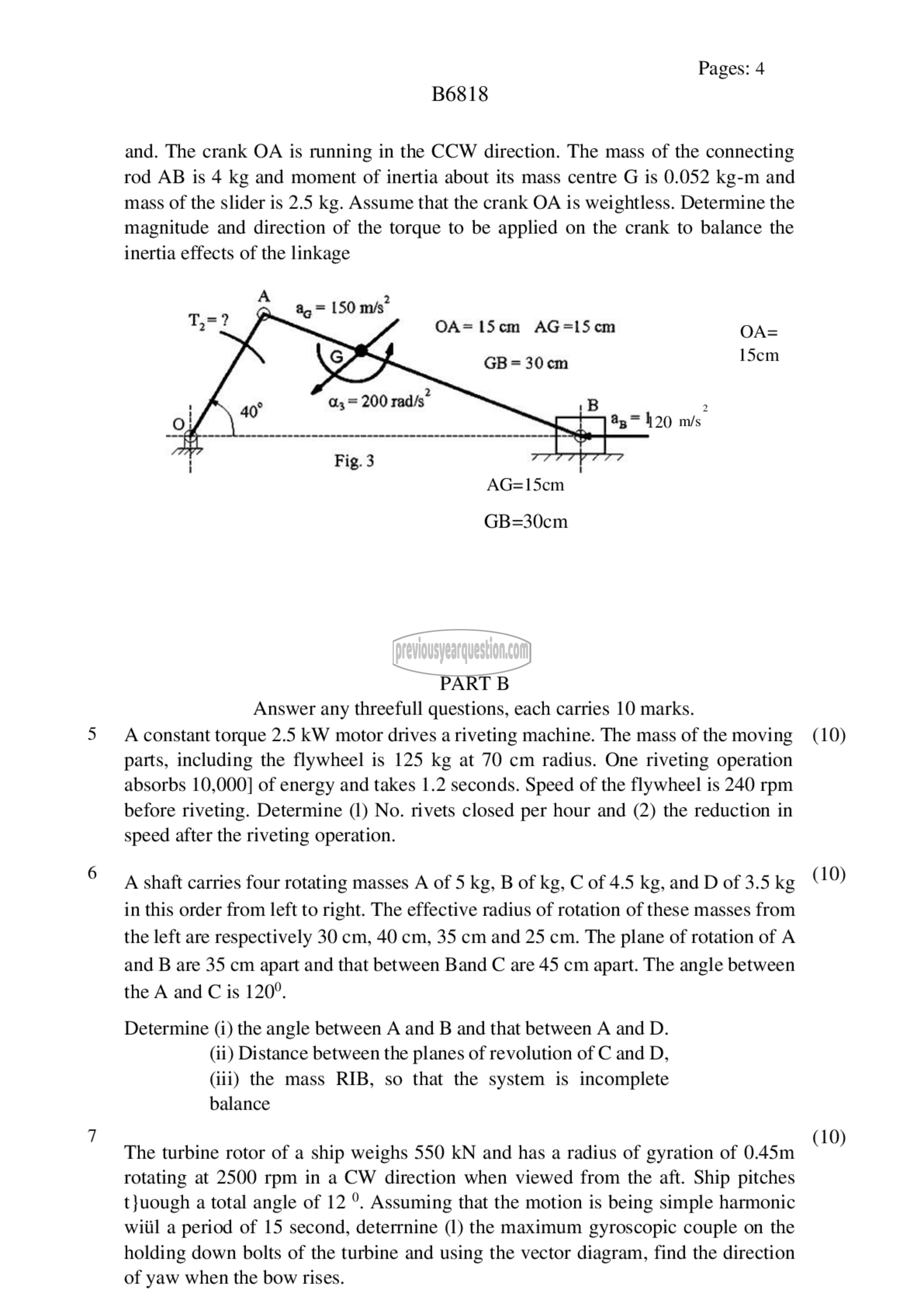 Question Paper - Dynamics of Machinery-2