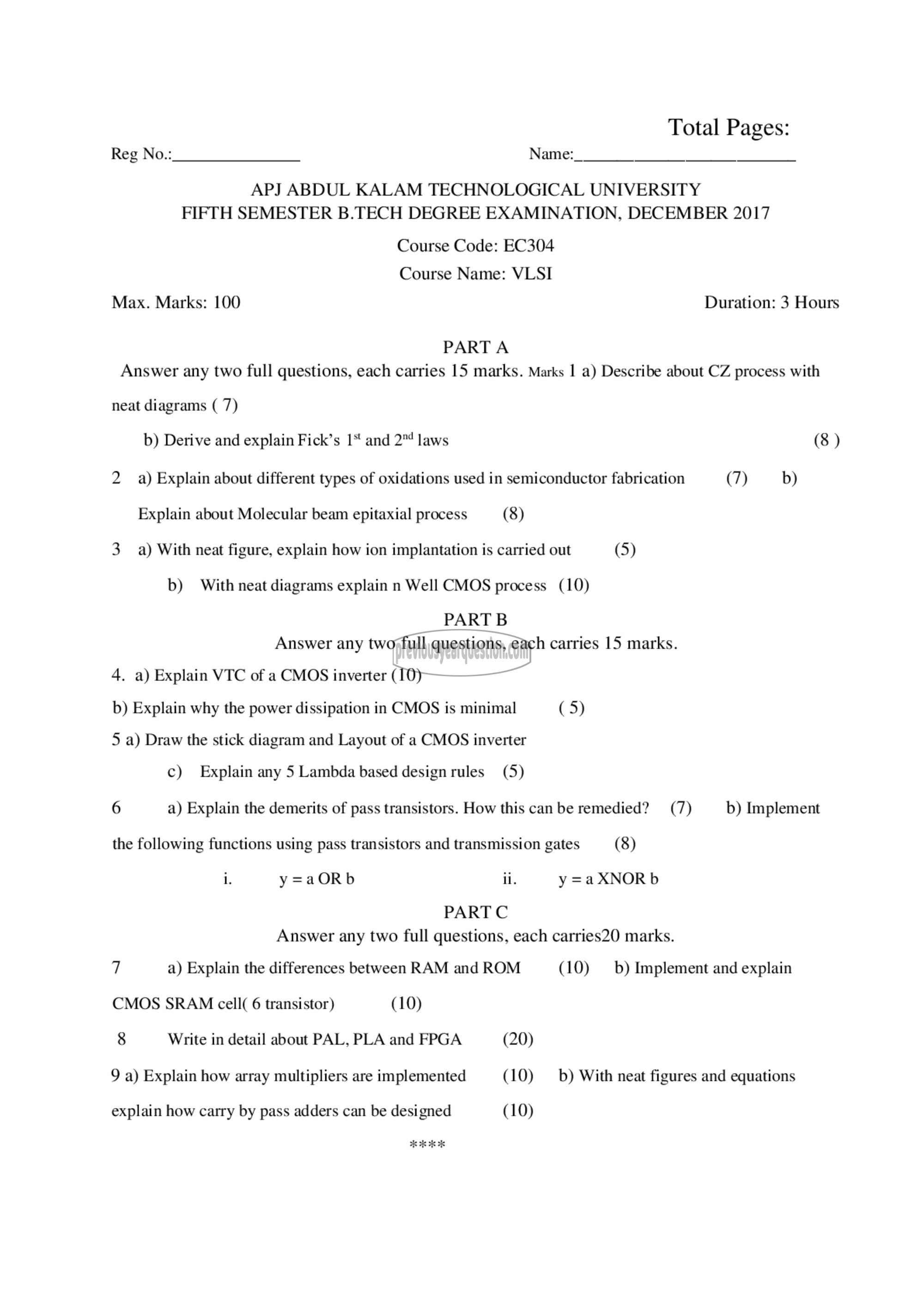 Question Paper - VLSI-1