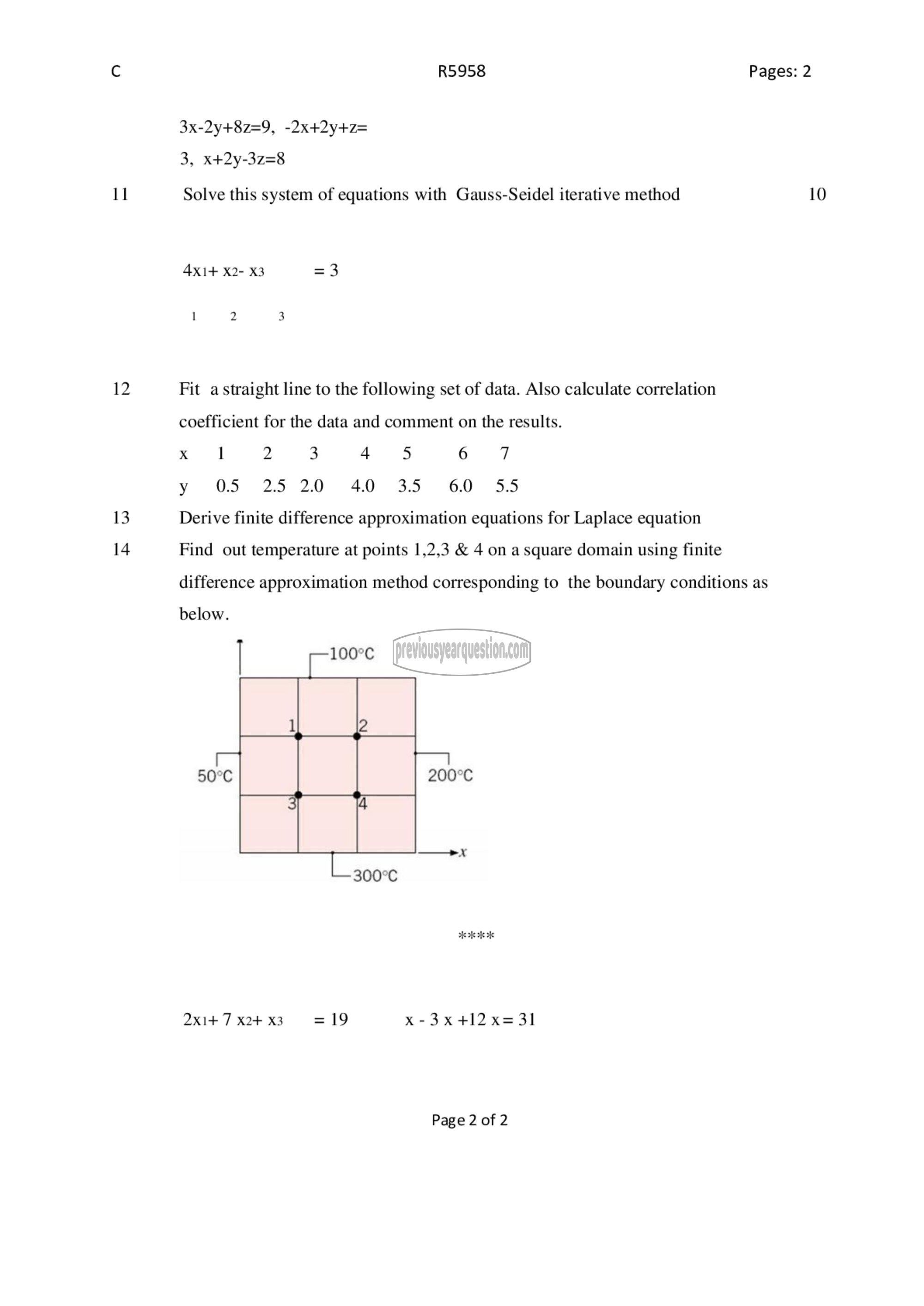 Question Paper - Computer Programming & Numerical Methods-2