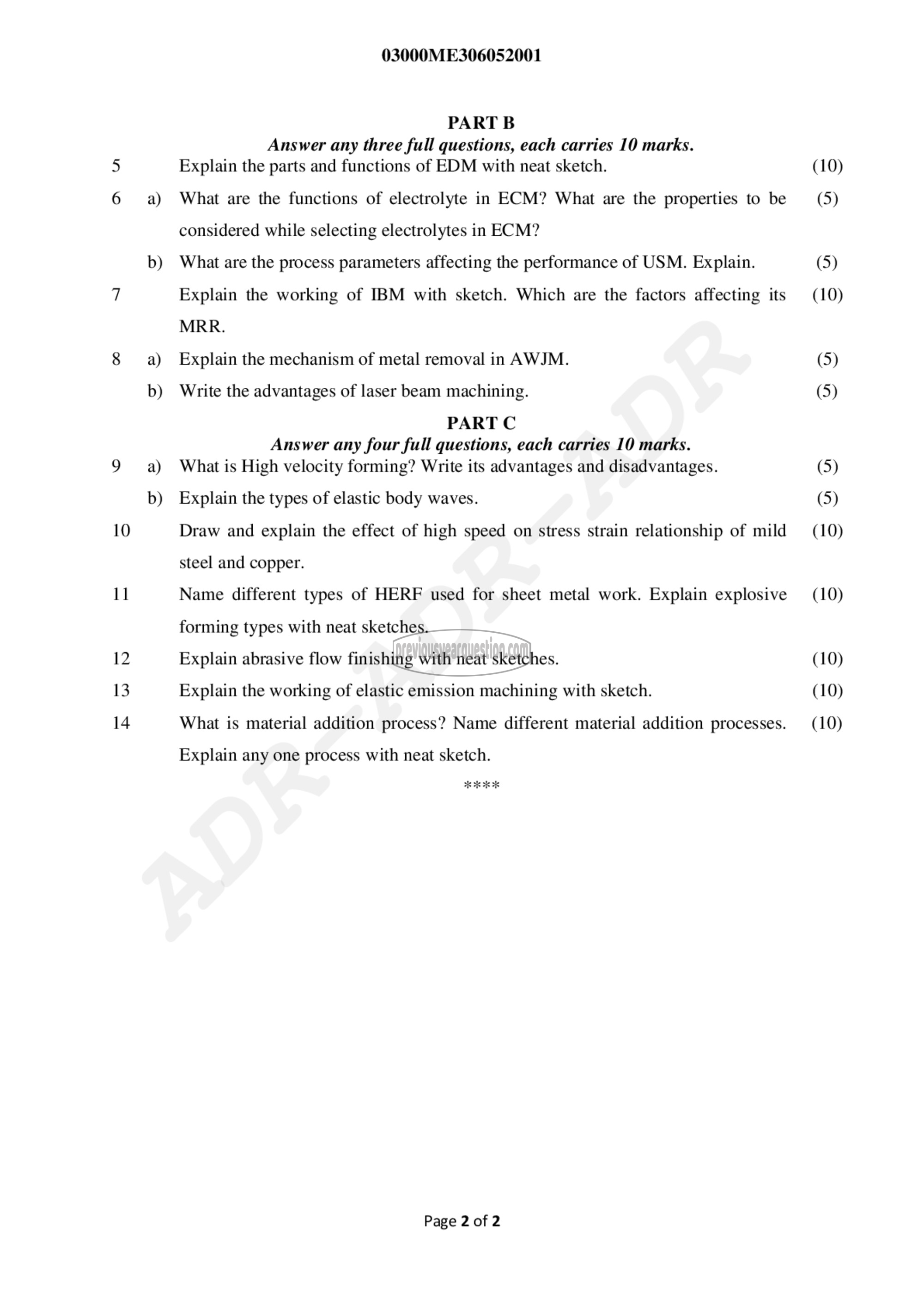 Question Paper - Advanced Manufacturing Technology-2