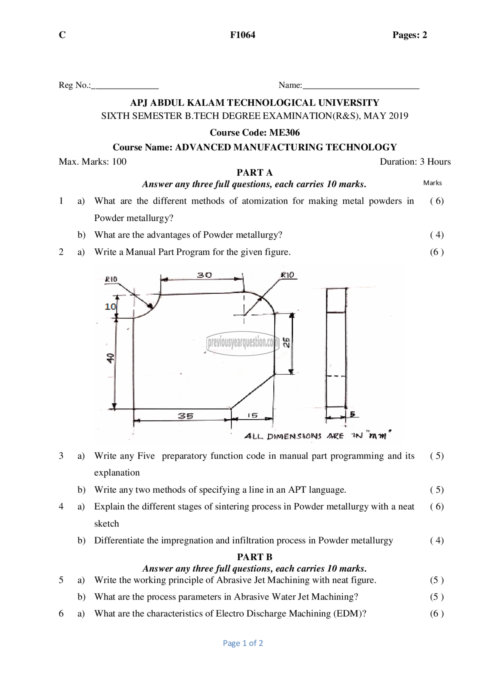 Question Paper - Advanced Manufacturing Technology-1