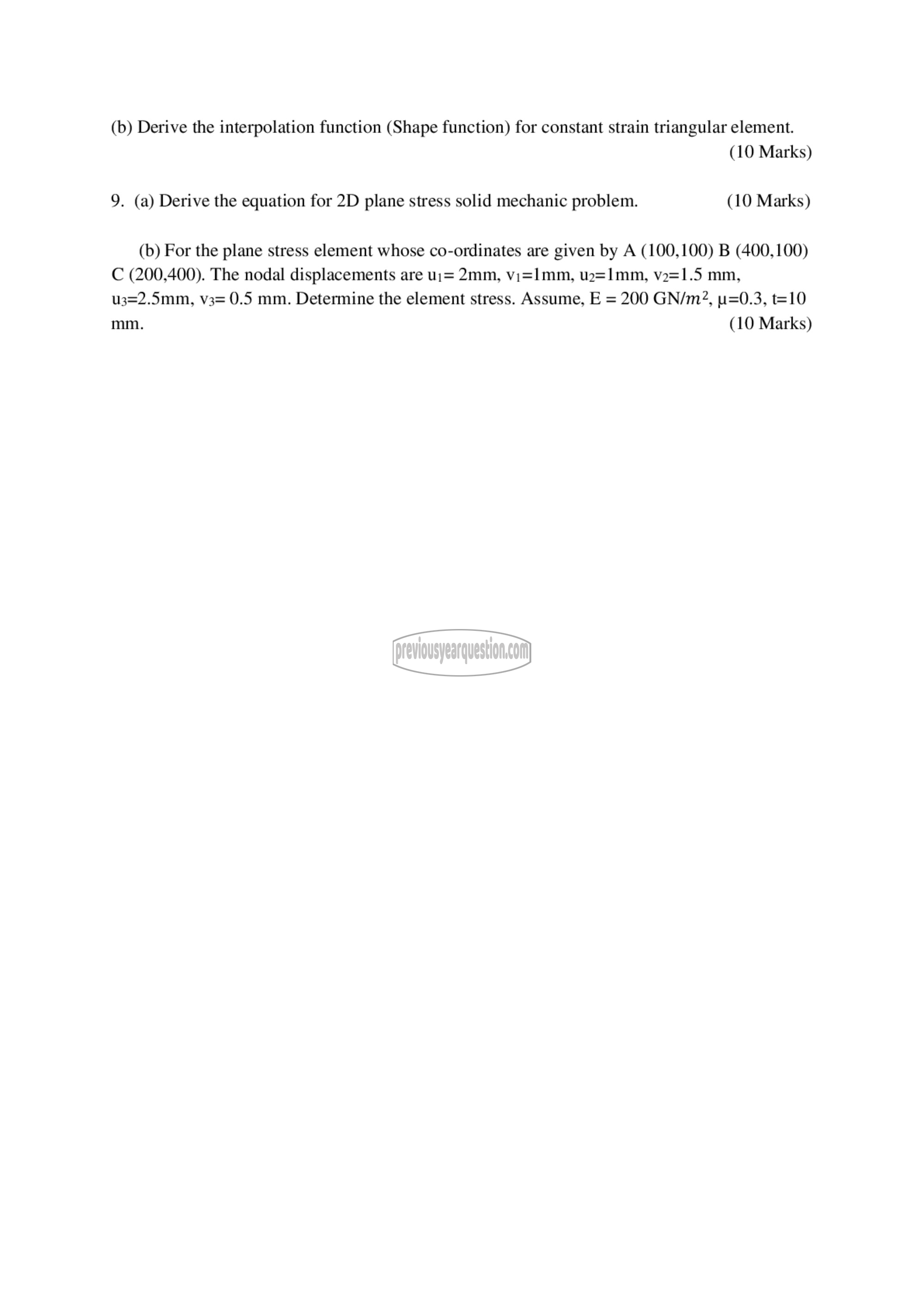 Question Paper - Computer Aided Design and Analysis-3