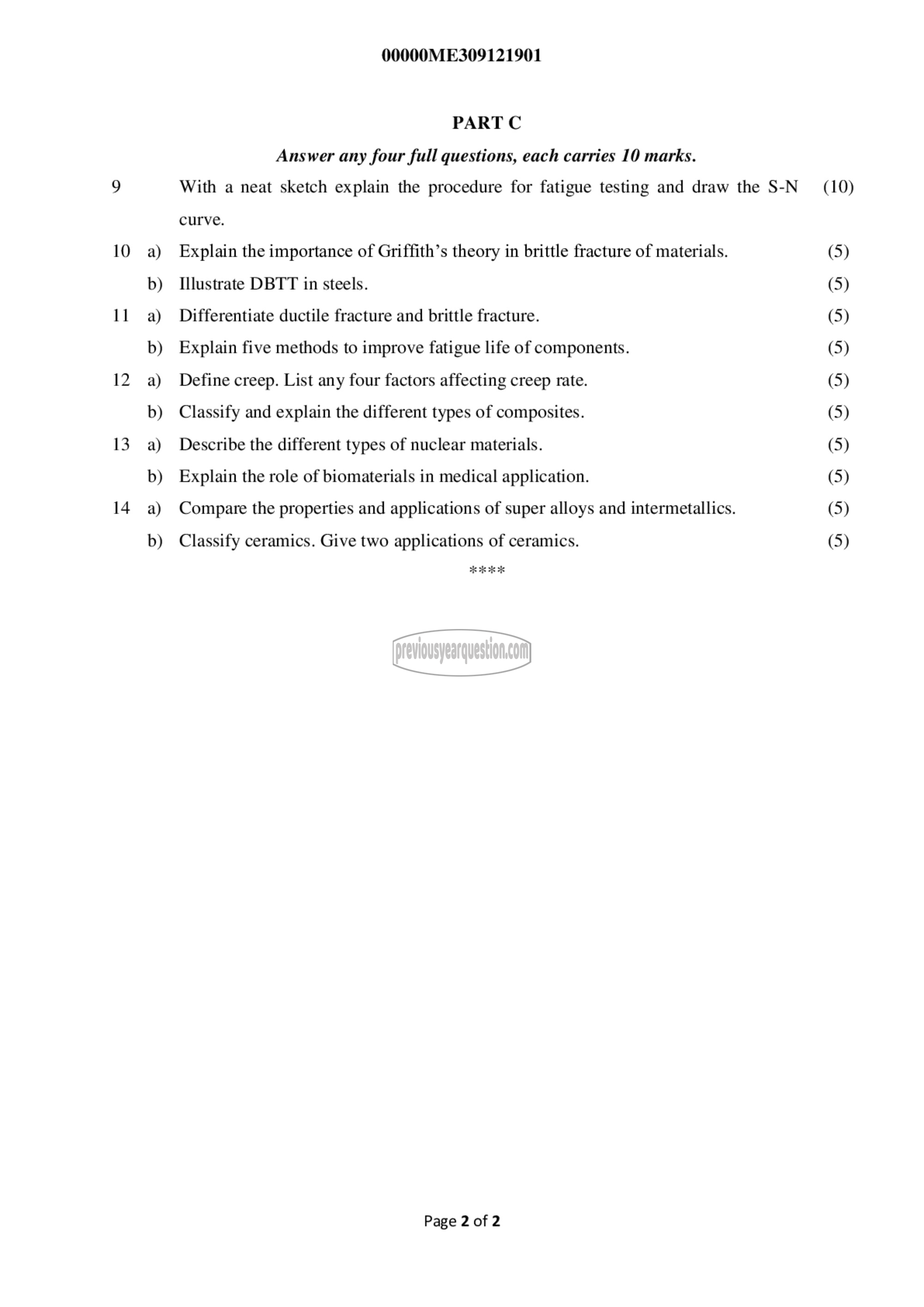 Question Paper - Metallurgy & Material Science-2