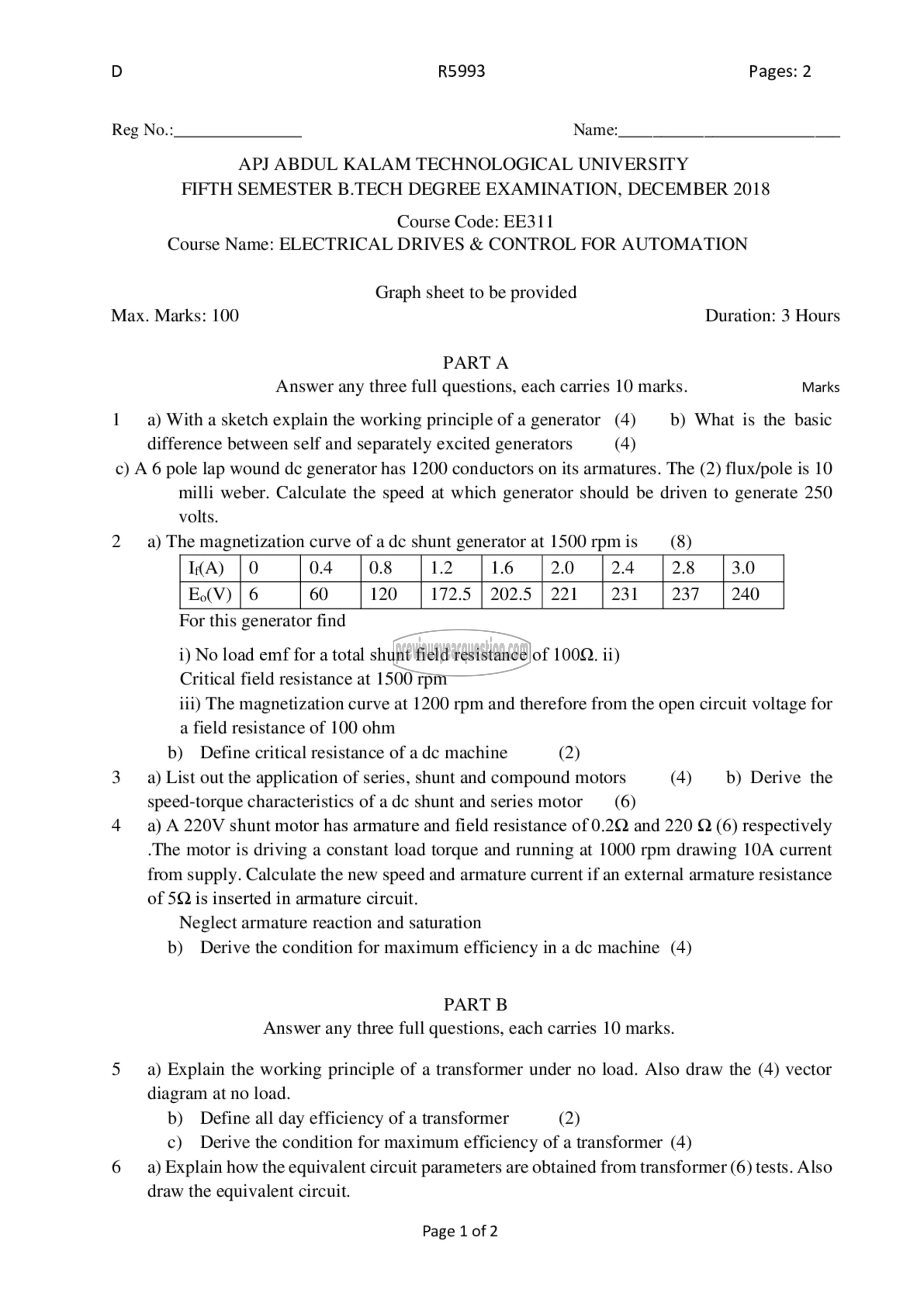 Question Paper - Manufacturing Processes-1