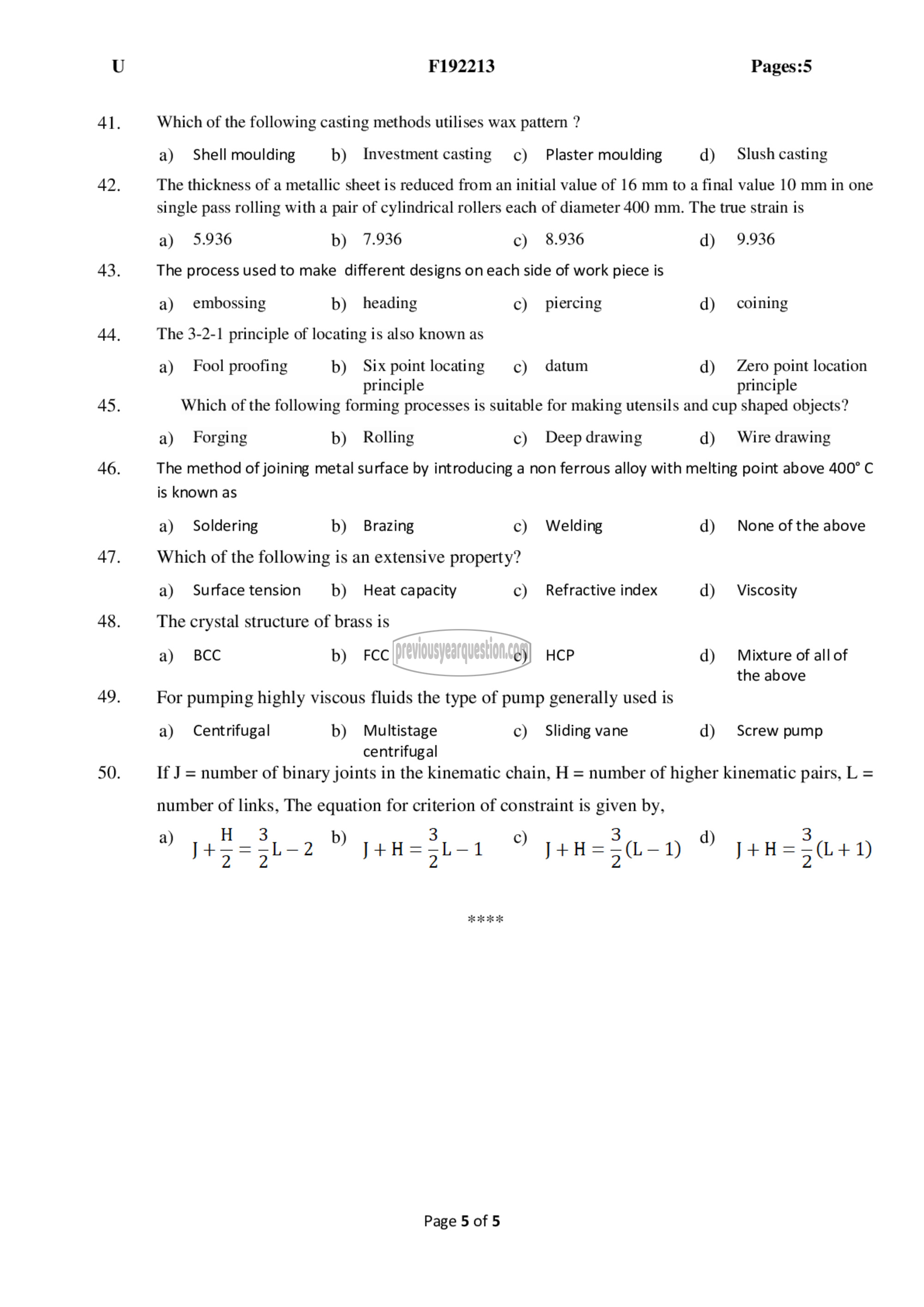 Question Paper - Comprehensive Exam-5