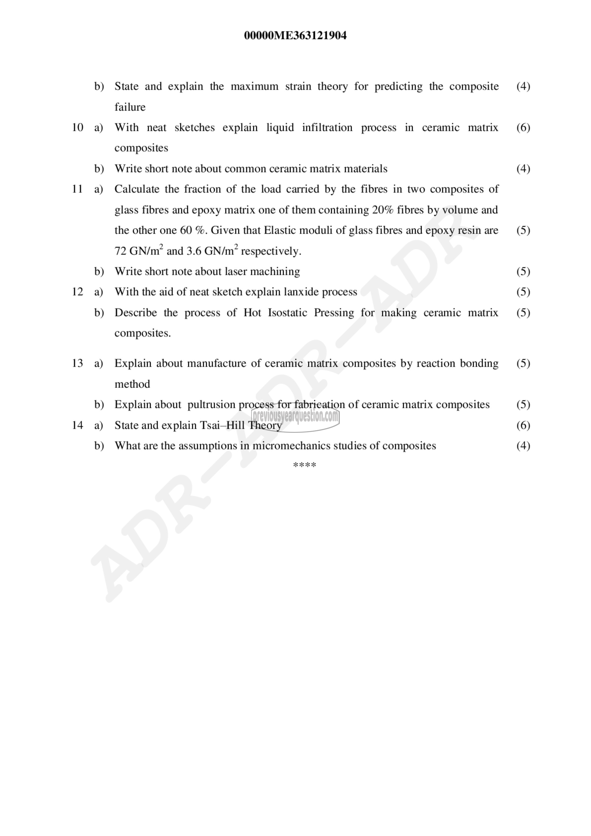 Question Paper - Composite Materials and Mechanics-2