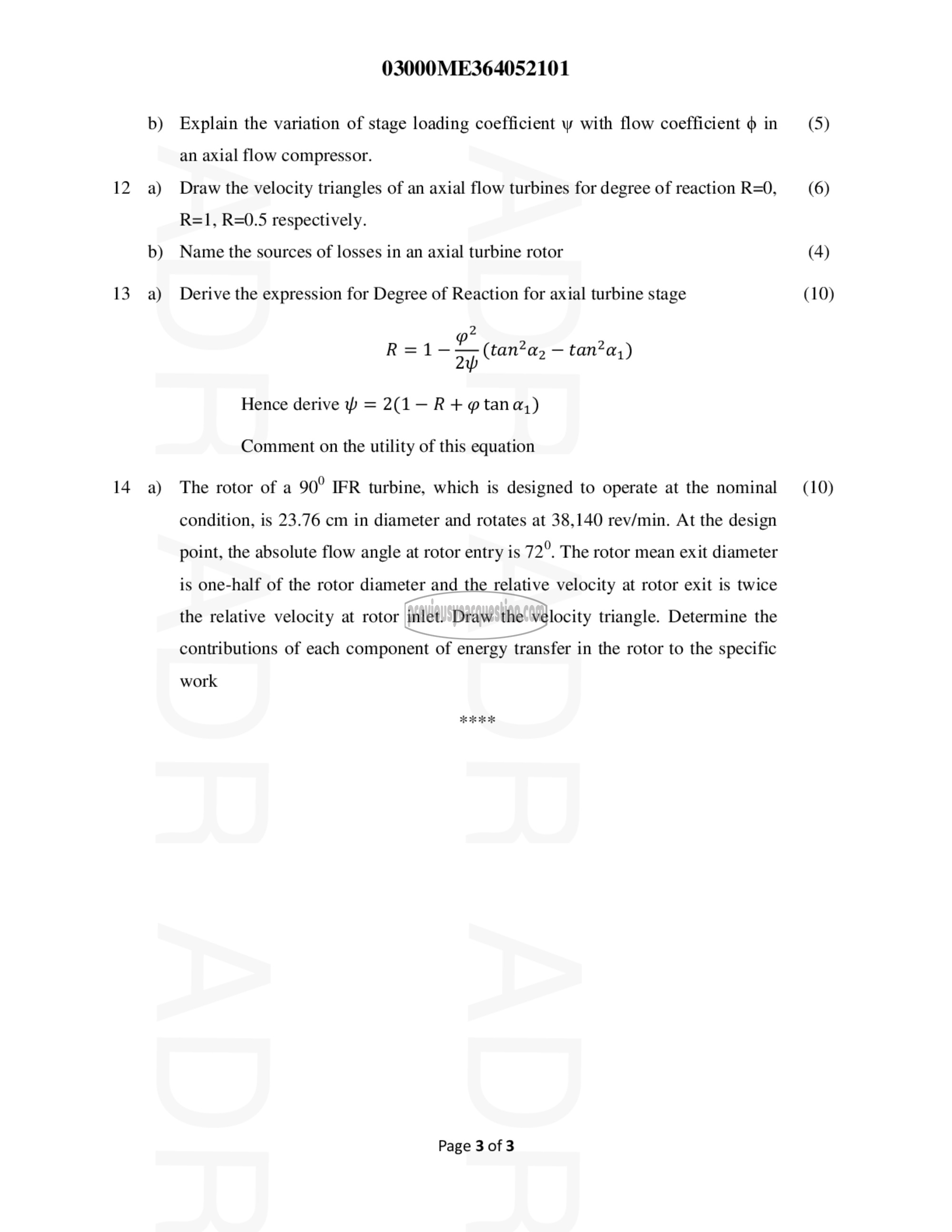 Question Paper - Turbo Machinery-3