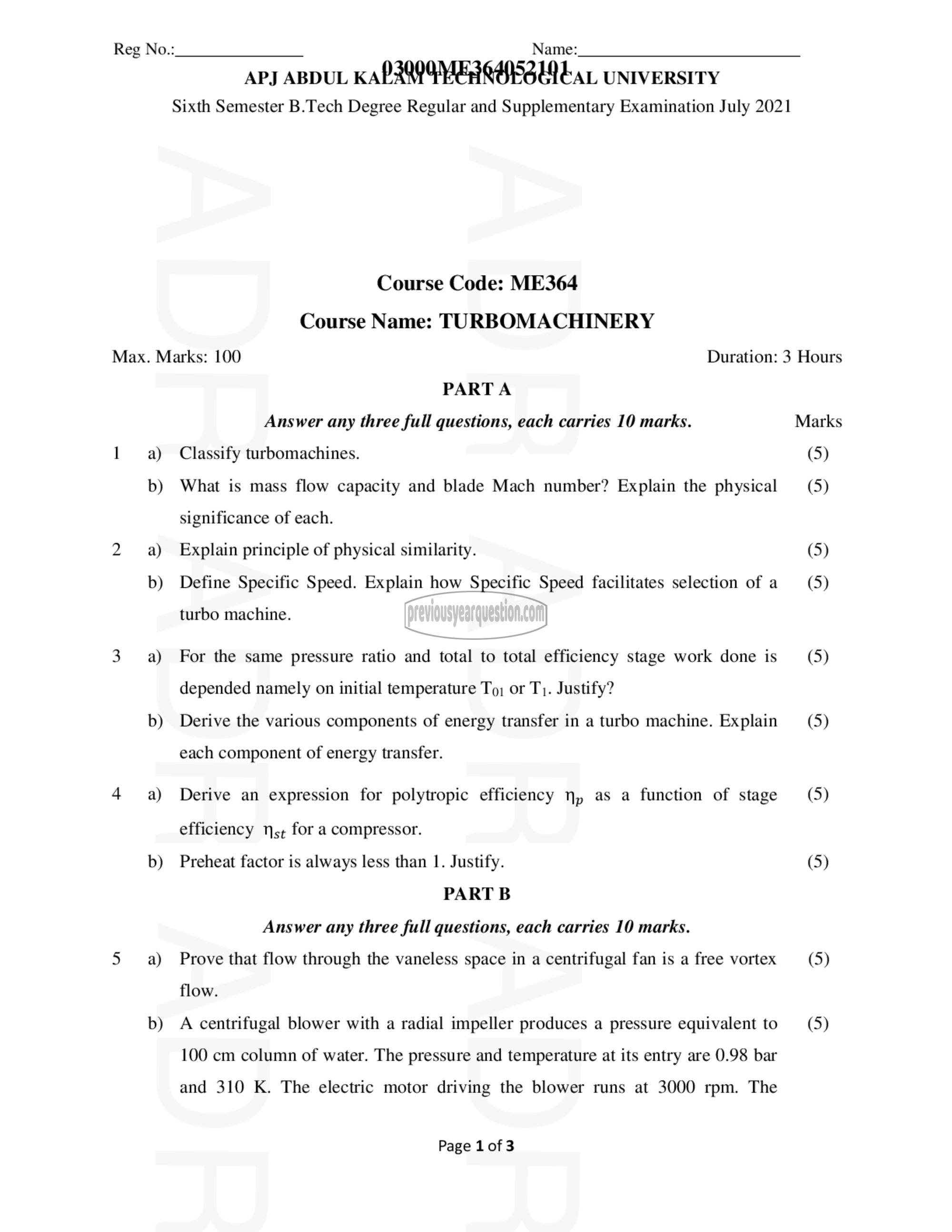 Question Paper - Turbo Machinery-1