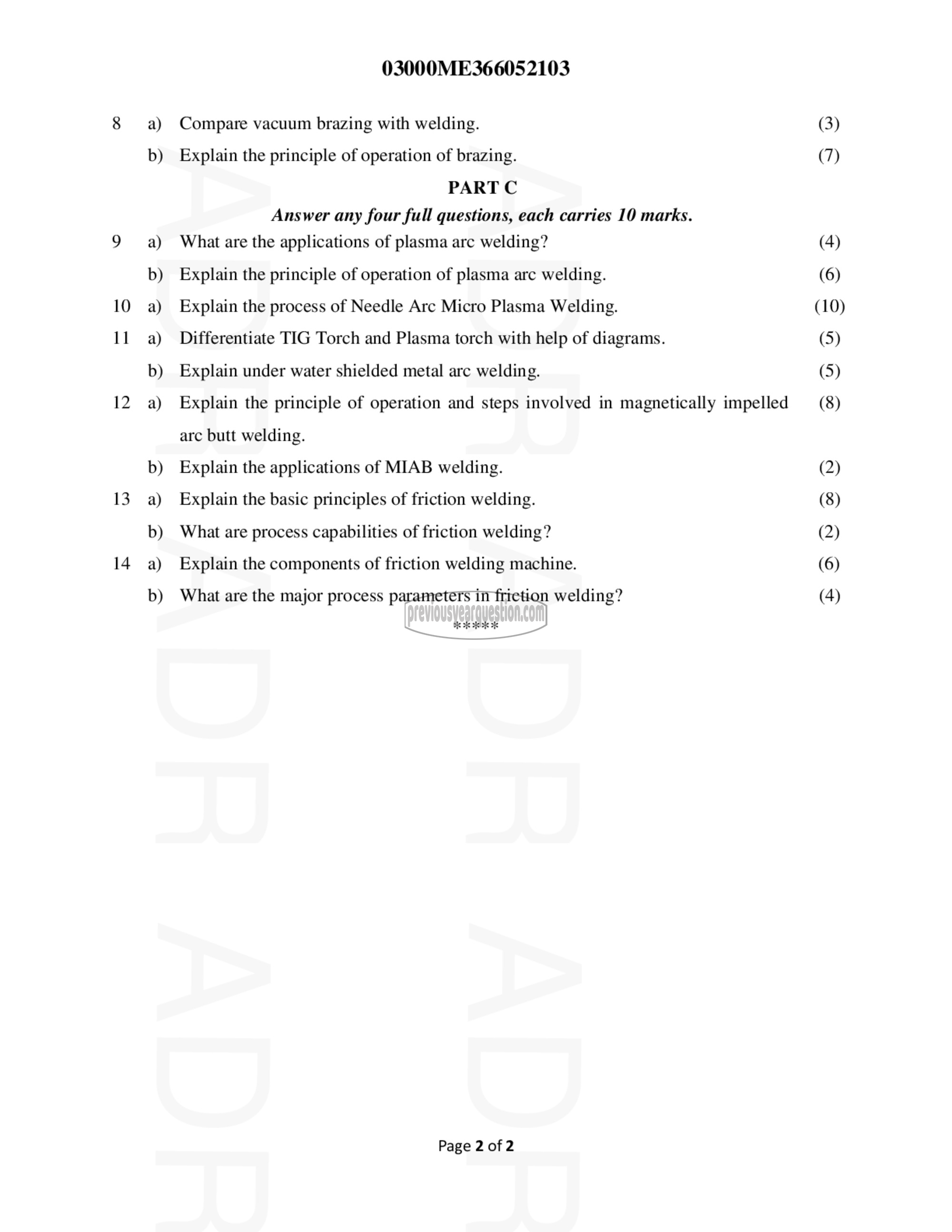 Question Paper - Advanced Metal Joining Technology-2