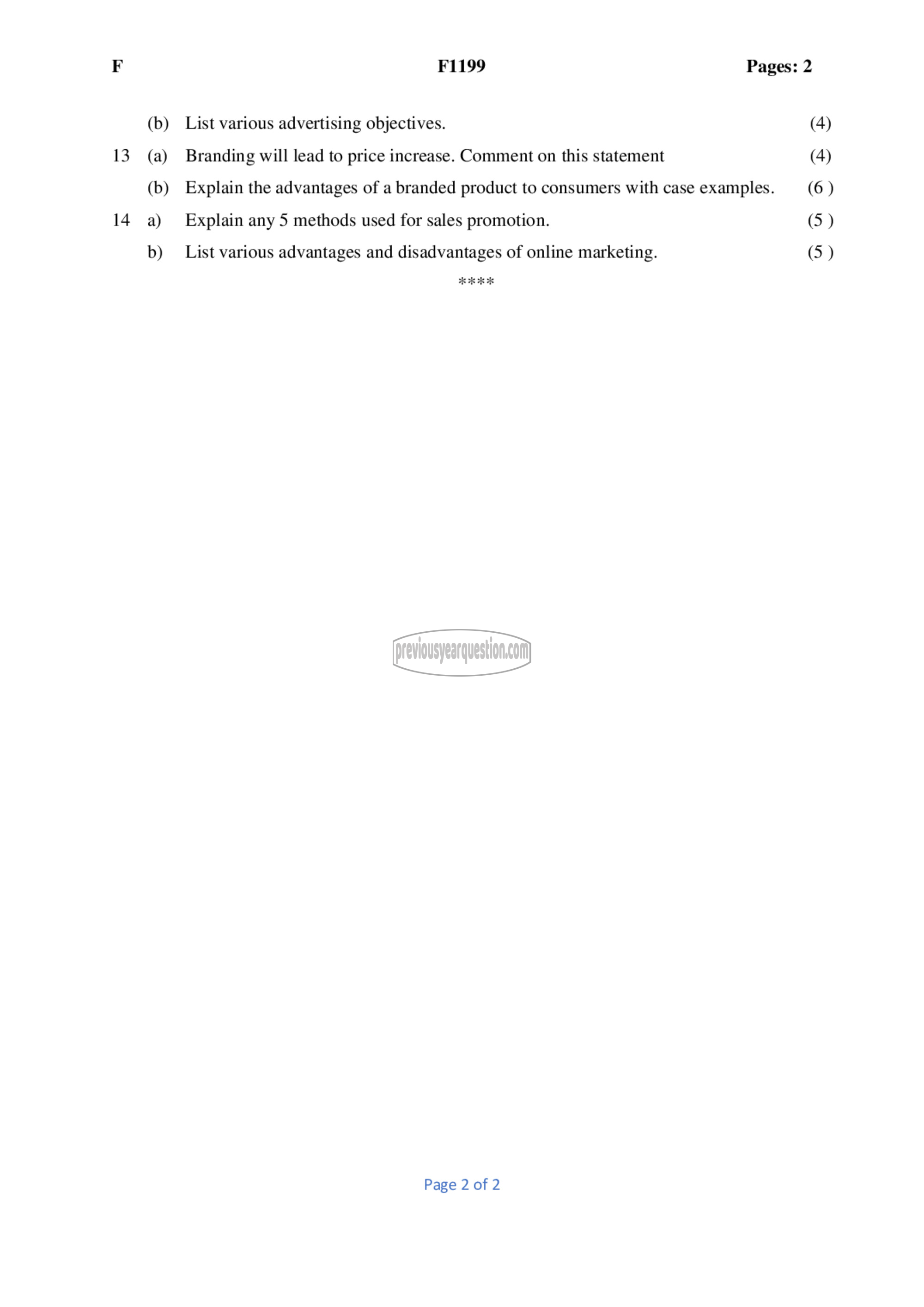 Question Paper - Marketing Management-2