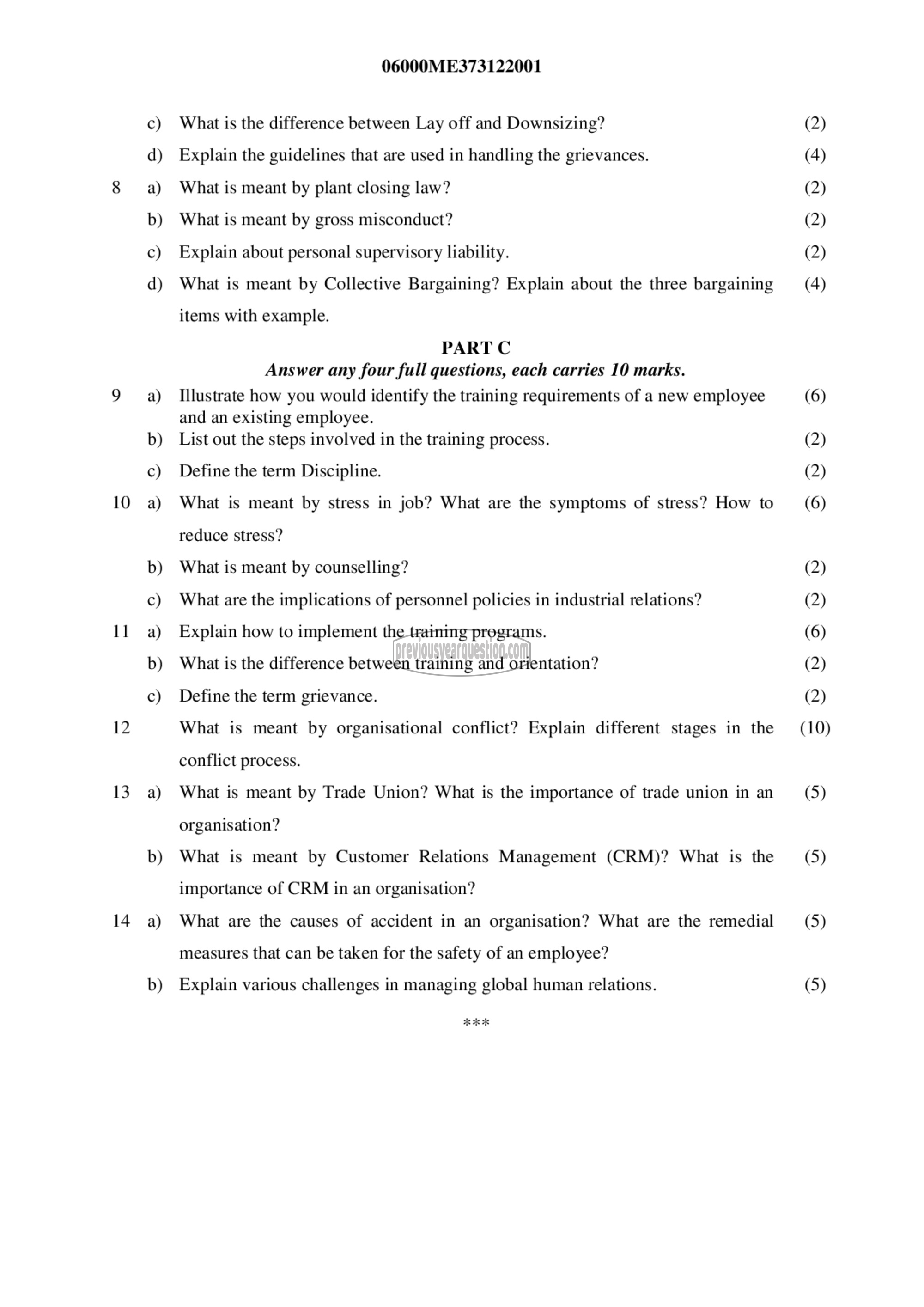 Question Paper - Human Relations Management-2