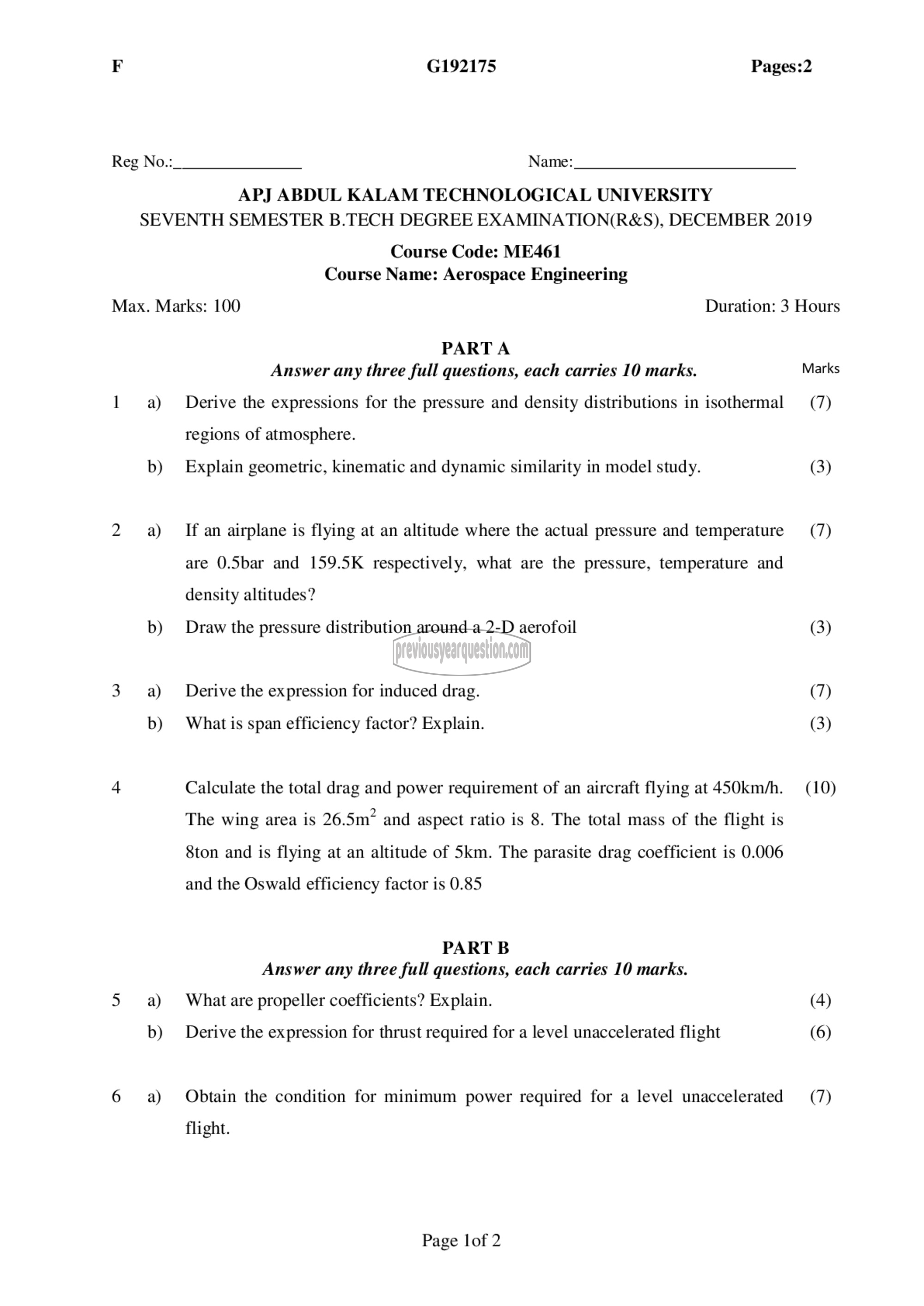 Question Paper - Aerospace Engineering-1